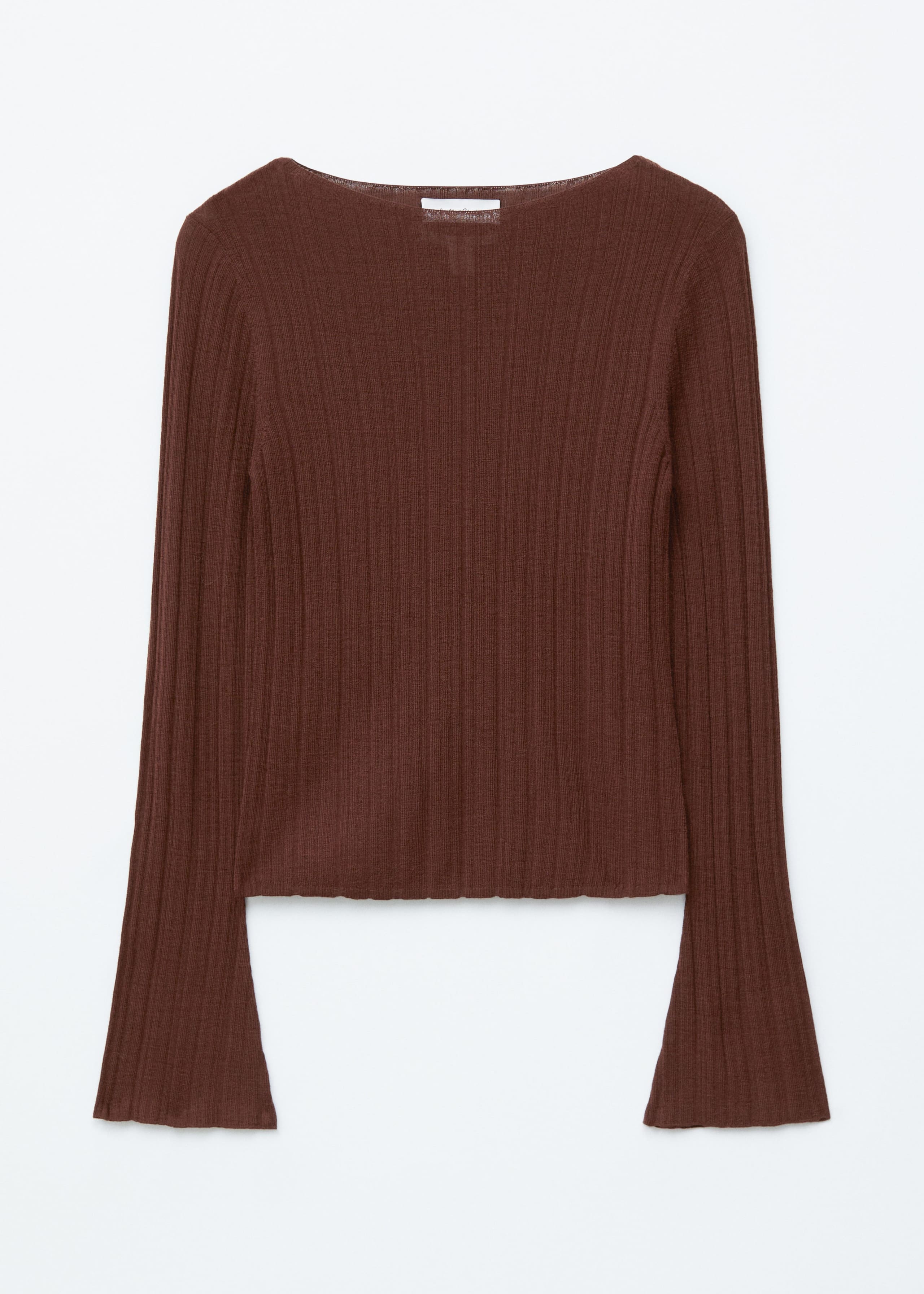 Image of Rib-Knit Wool Boatneck Top