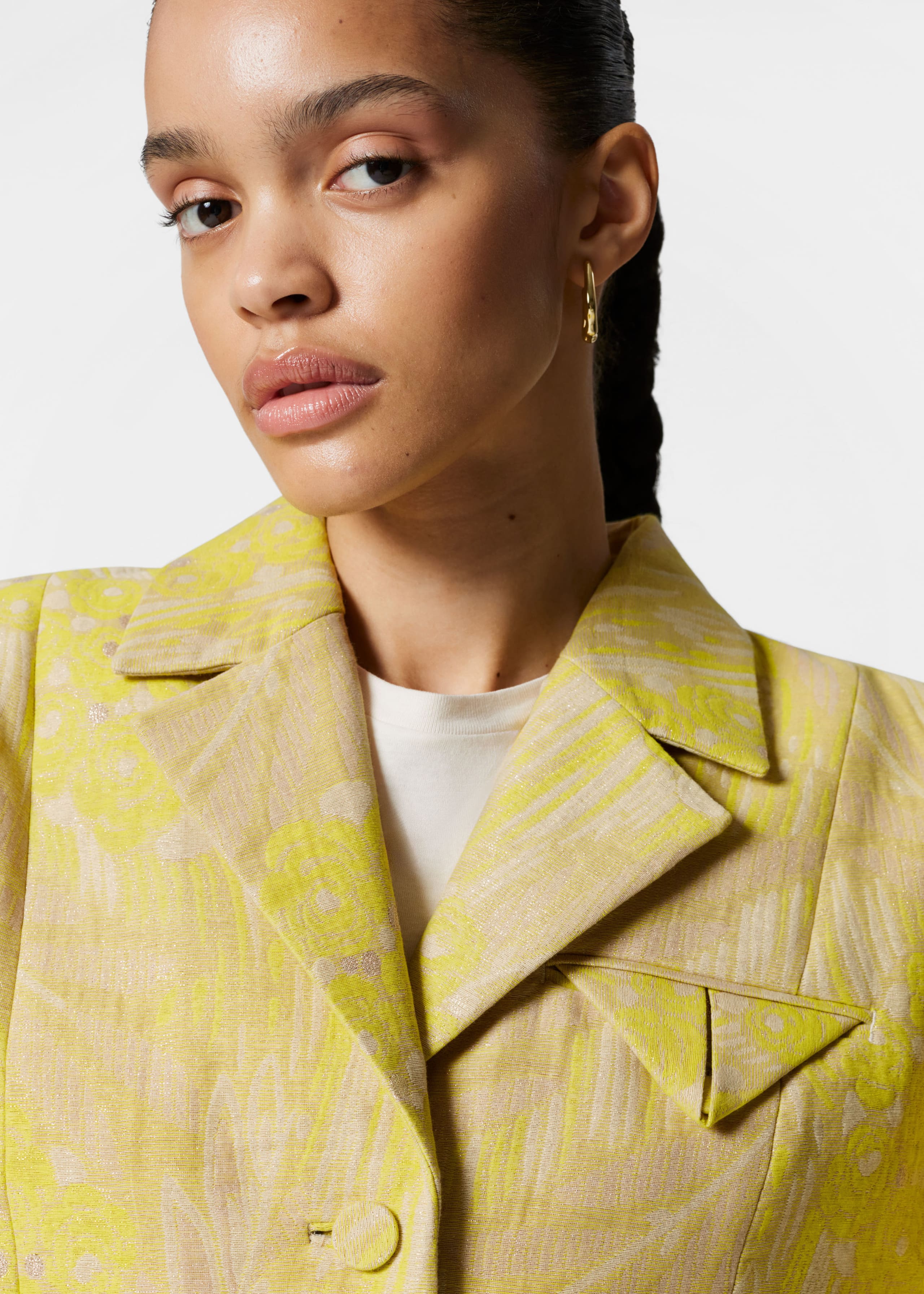 Image of Cropped Jacquard Jacket