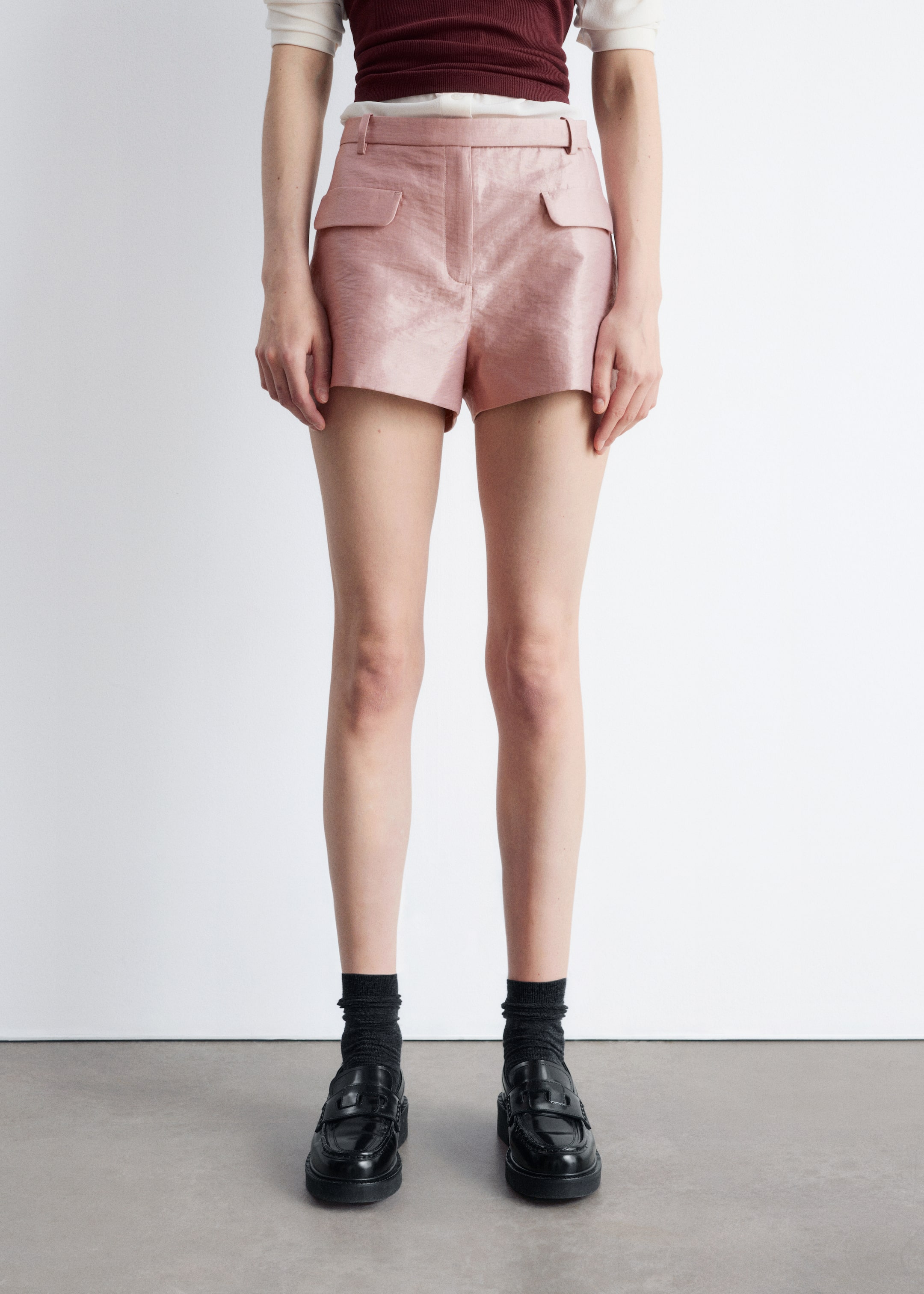 Agrandir l'image: Short court en satin - Rose poudré - FEMME | H&M BE 3
