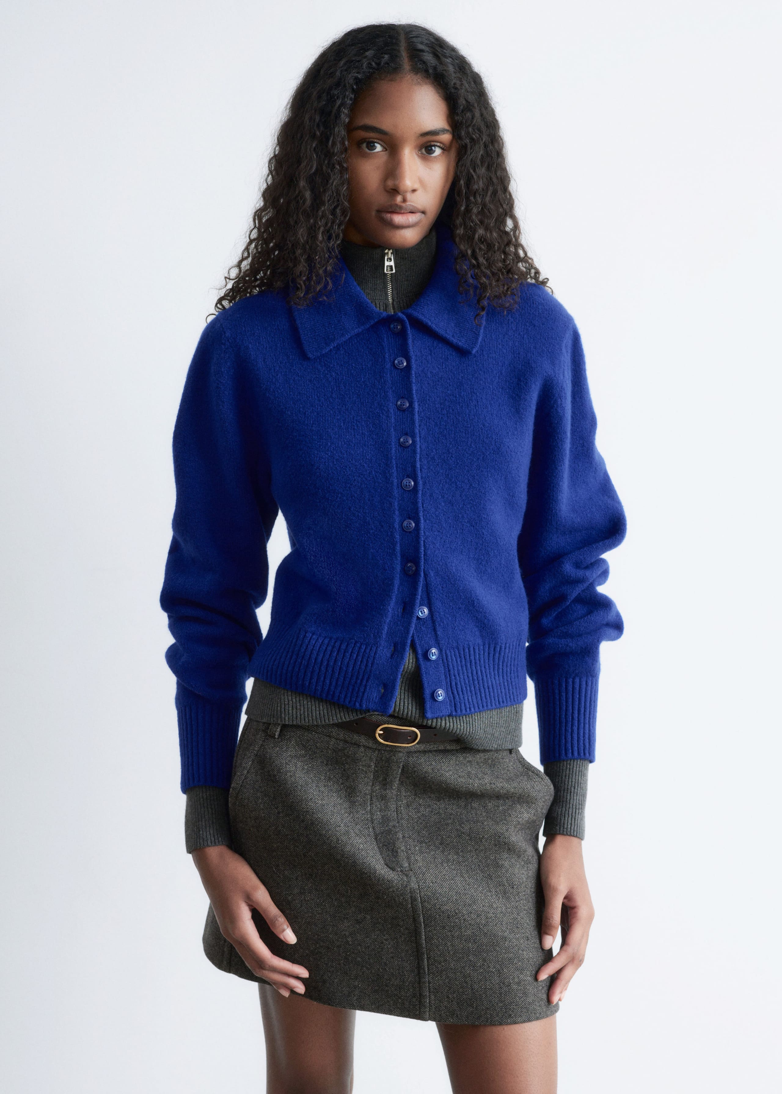 Image of Knitted Collar Cardigan