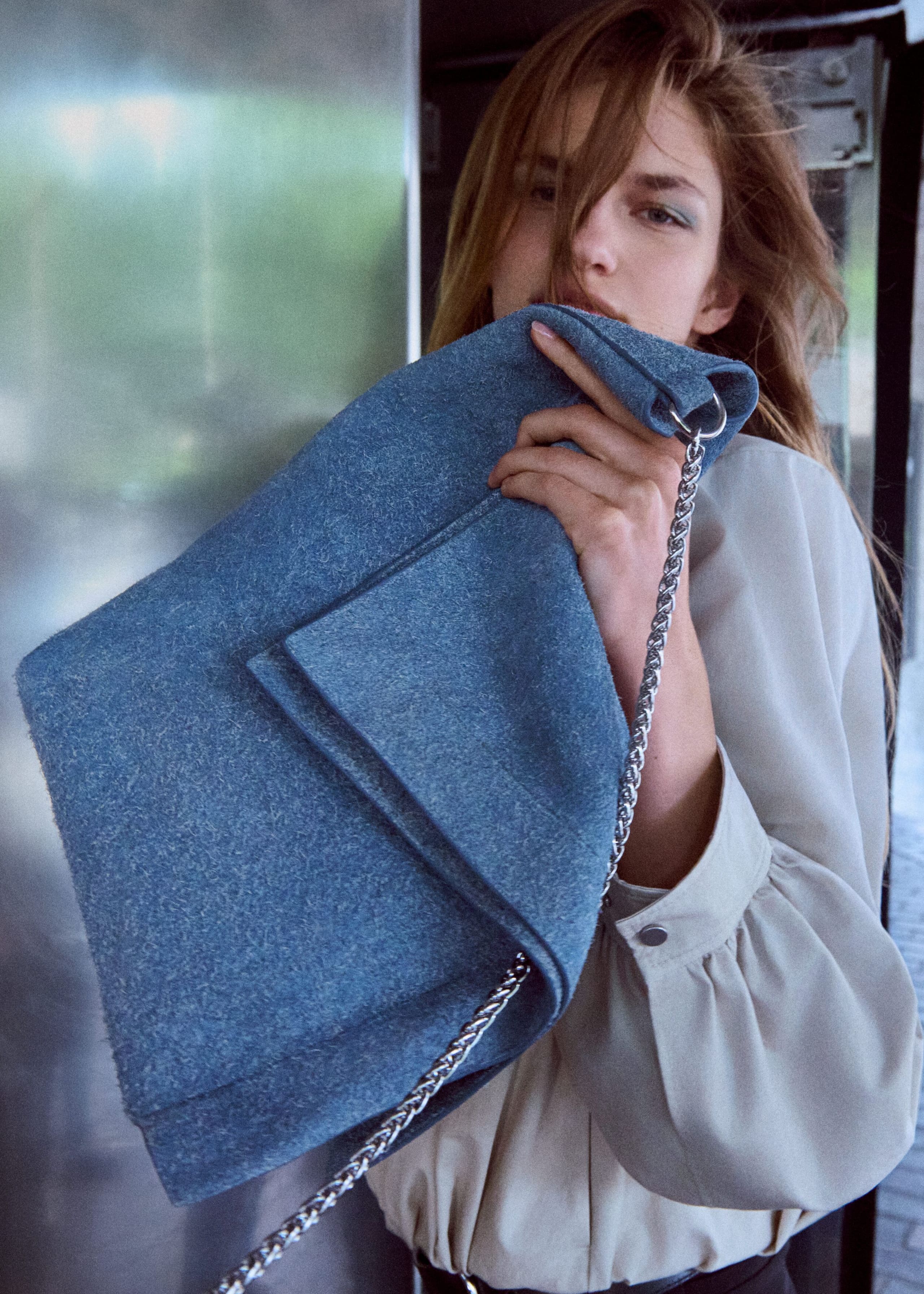 Slouchy Shoulder Bag - Blue - Still Life