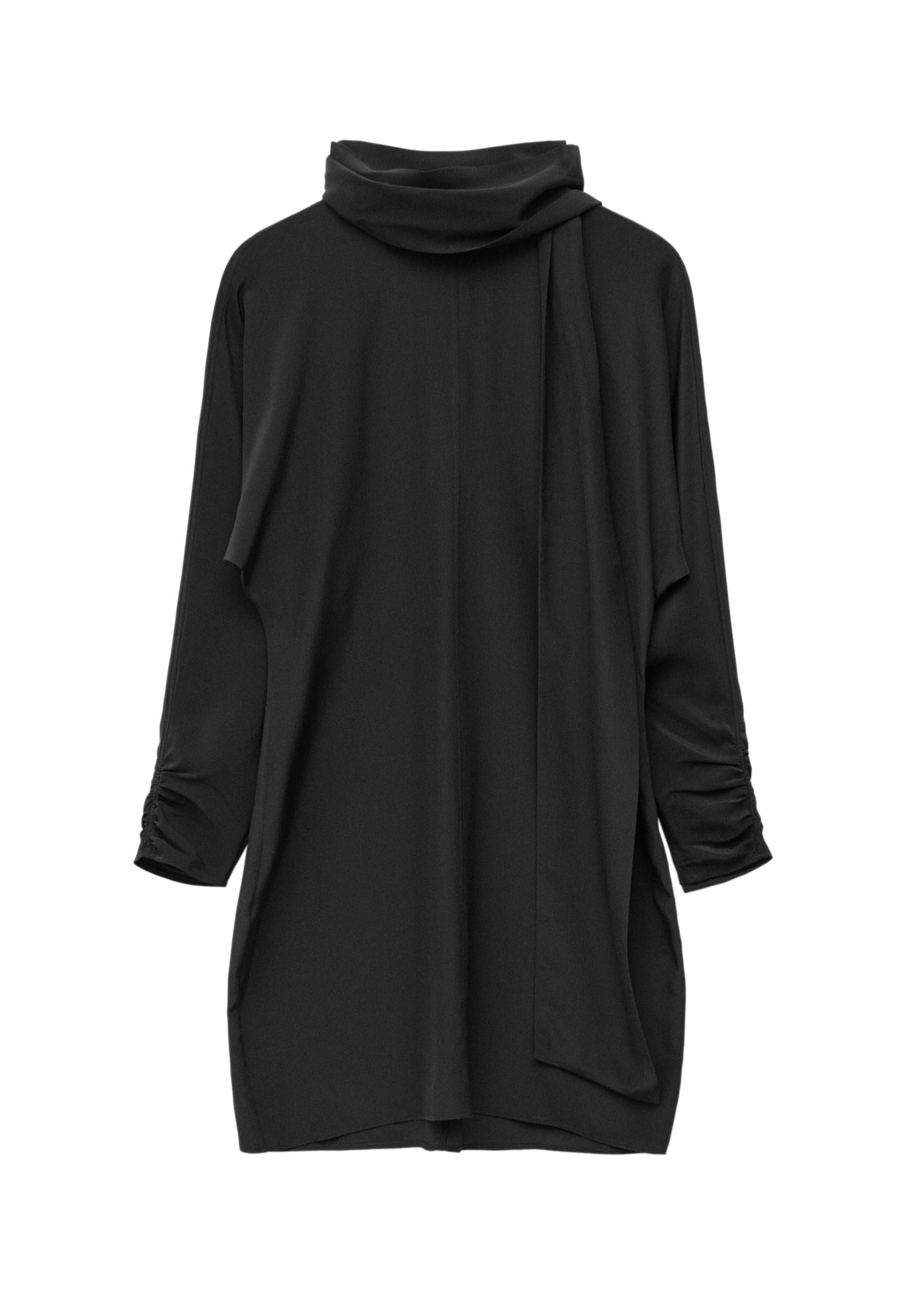 Image of Minikleid aus Seide mit Schleifenkragen