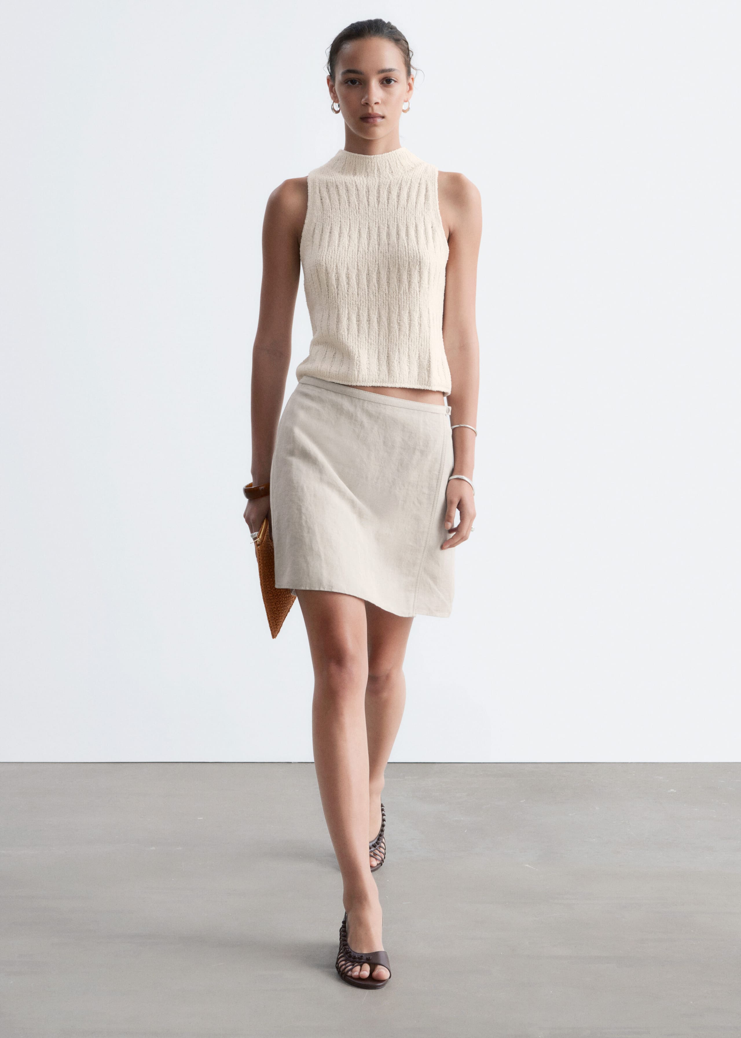 Knitted Silk Tank Top - Off White - Still Life