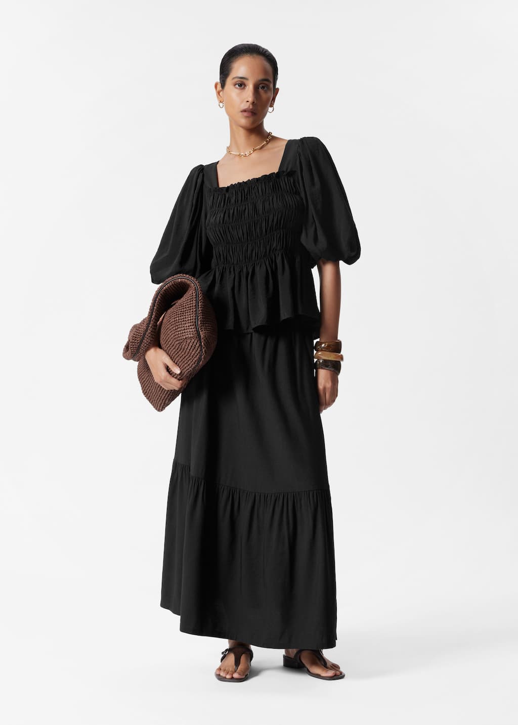 Image of Falda midi escalonada