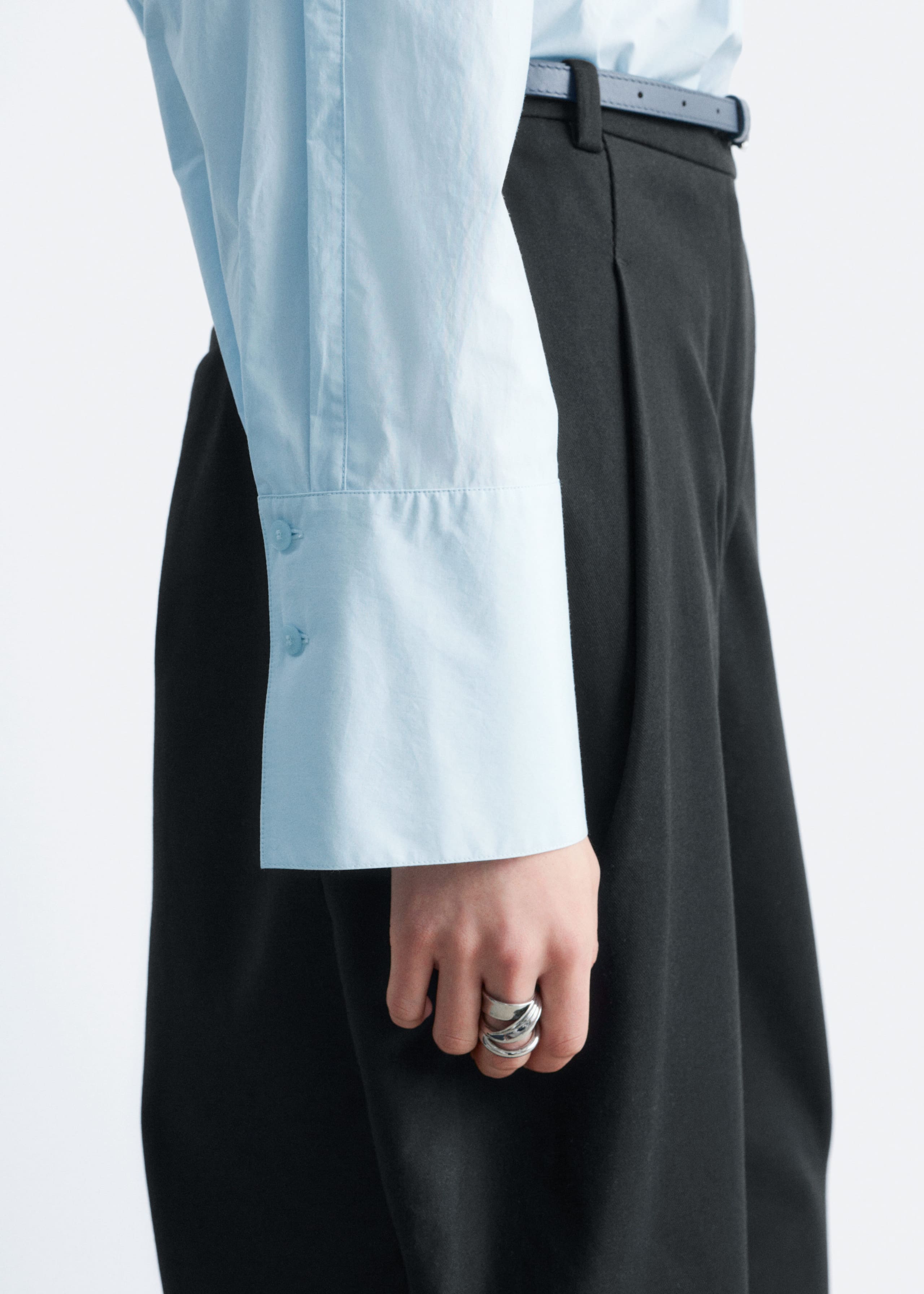 Image of Bluse mit Stehkragen und Raffungen