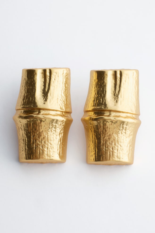 Sculpted Earrings - Gold - 1