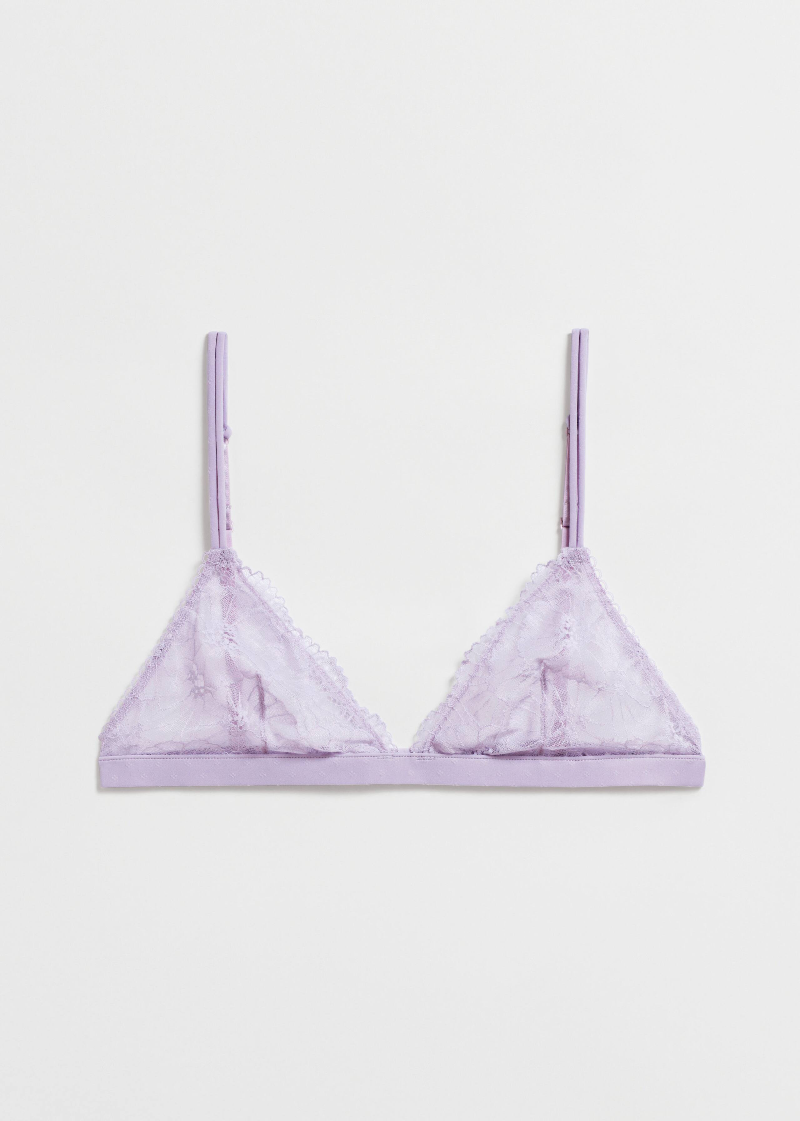 Soft-BH aus Blumenspitze - Pastelllila - Stillleben