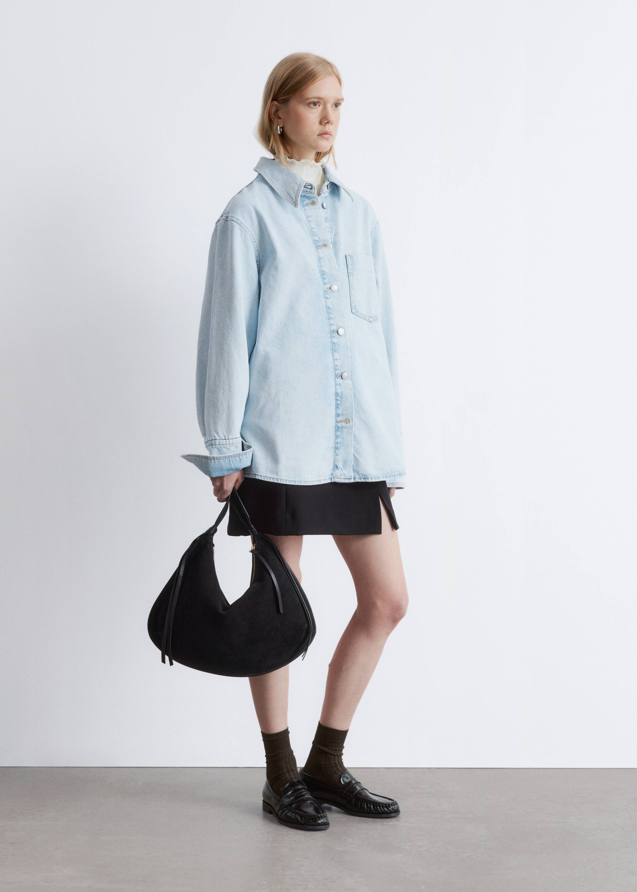 View larger image: Oversized Denim Shirt - Light Blue - Ladies | H&M GB 3