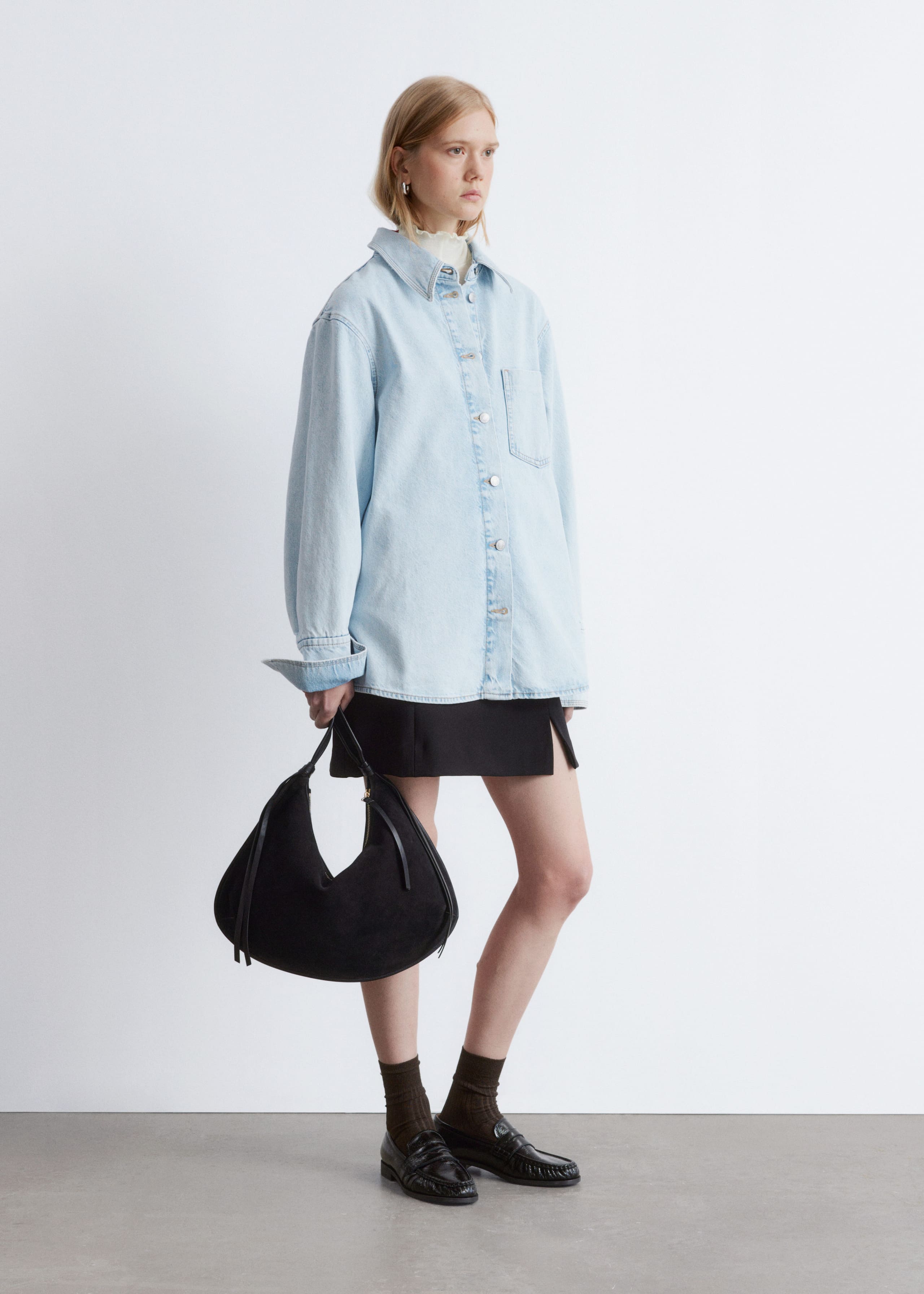 Image of Oversized-Jeansbluse