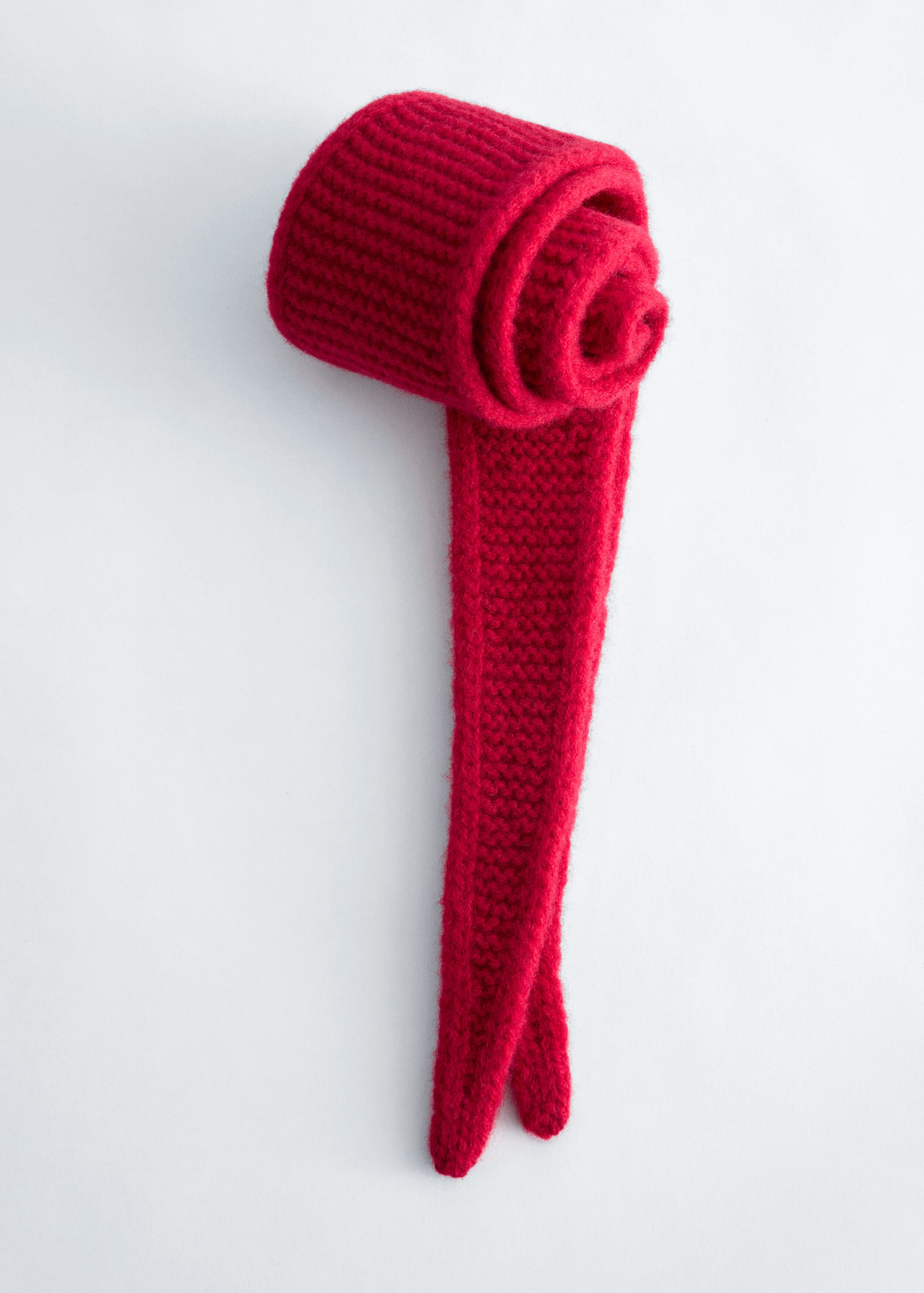 Garter Knit Wool Scarf - Green - Still Life