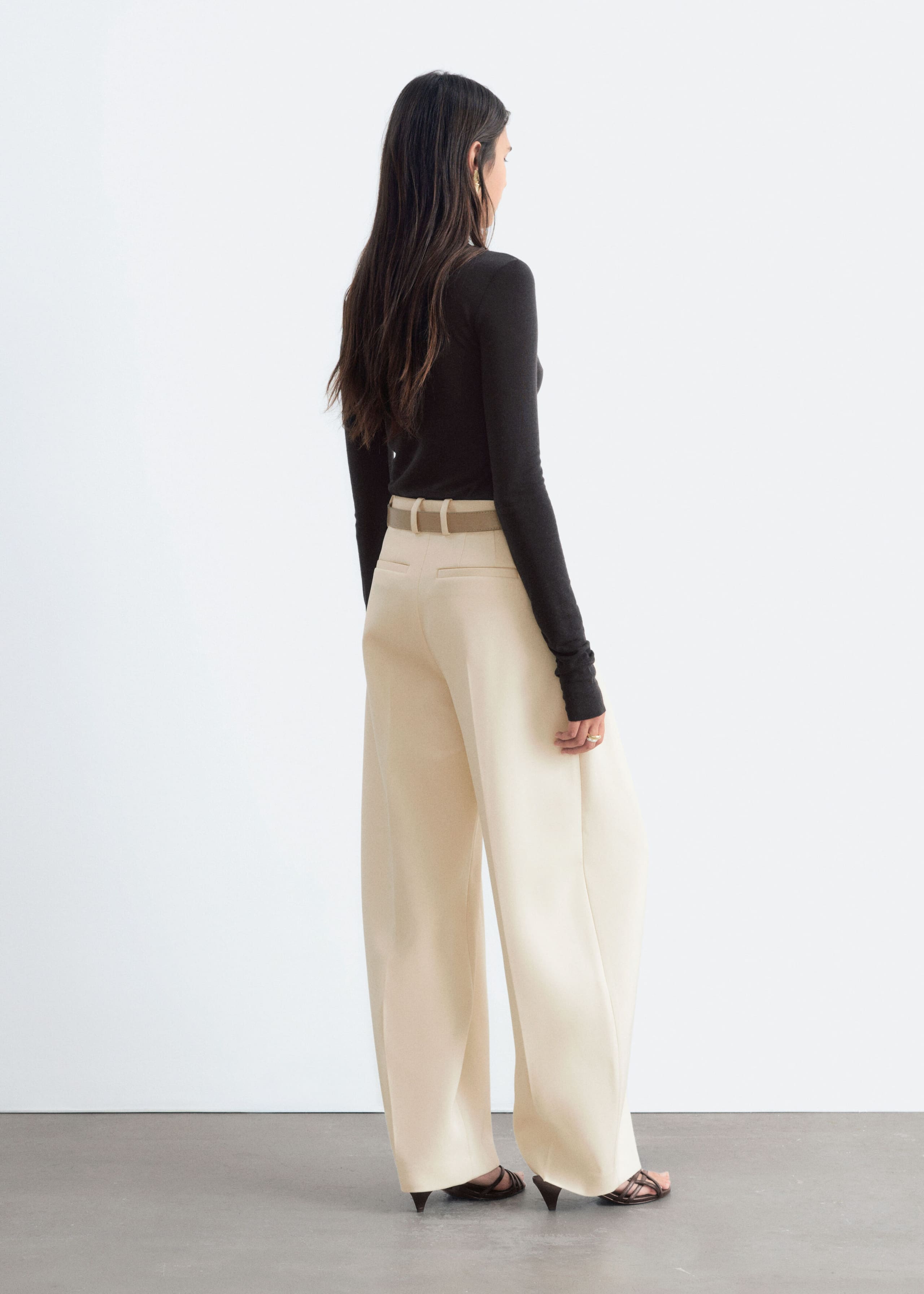 Plain-Knit Wool Top - Lilac - Lookbook