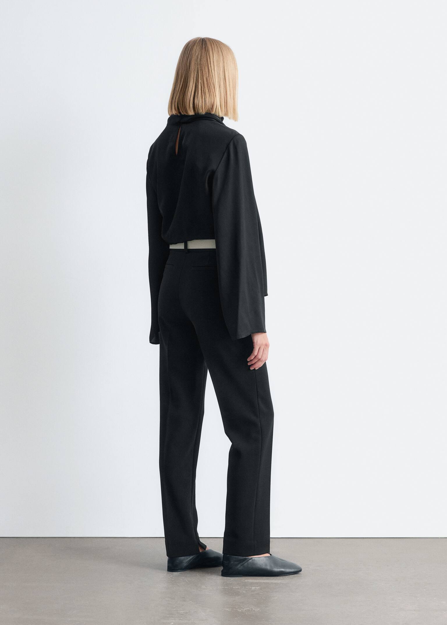 Hose mit Bügelfalten und schmalem Bein - Schwarz/Khaki-Braun - 5