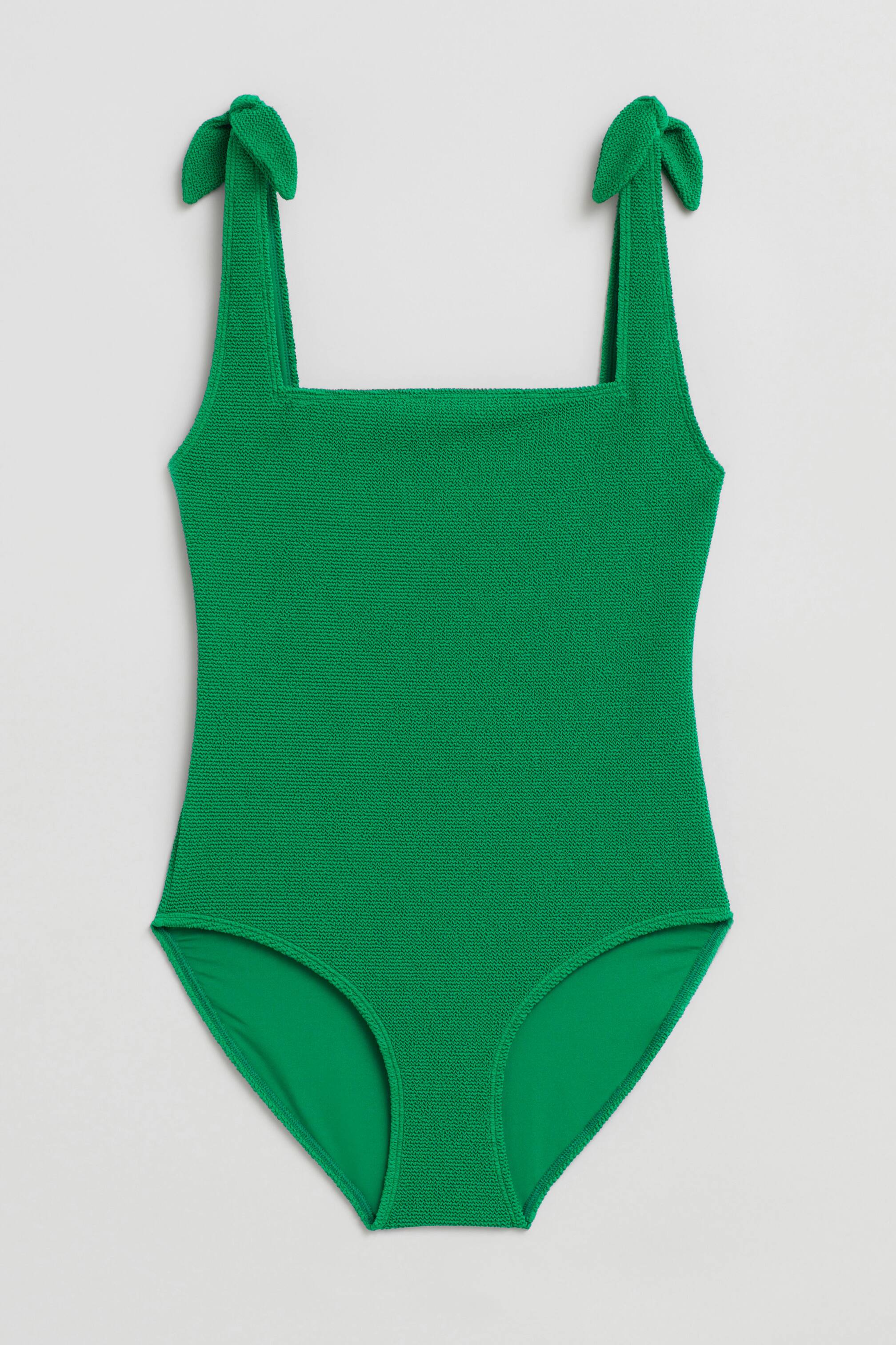 Ver imagen más grande: Traje de baño con lazo texturizado - Emerald green - MUJER | H&M ES 1