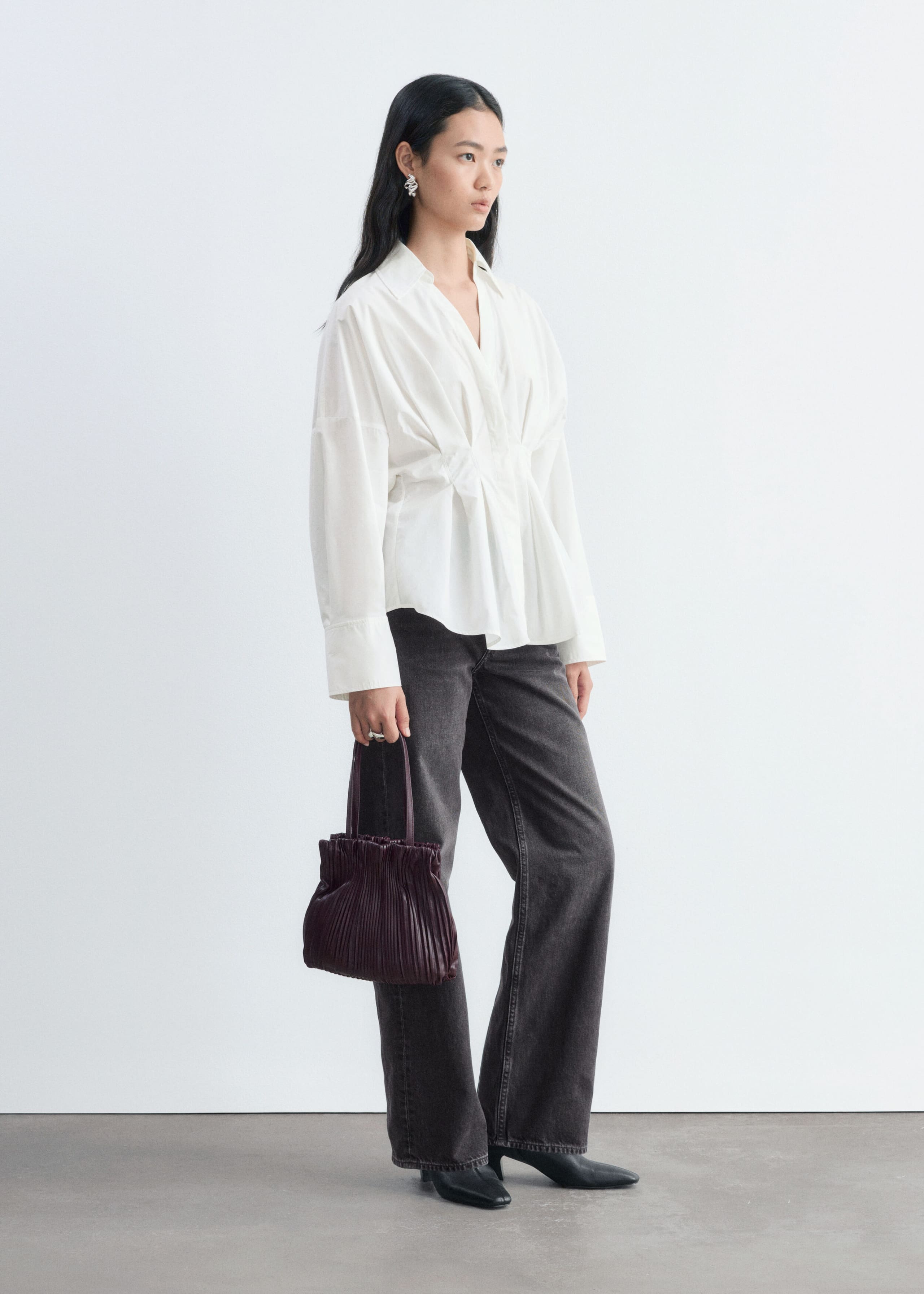 Camisa con cintura ajustada - Blanco - Lookbook