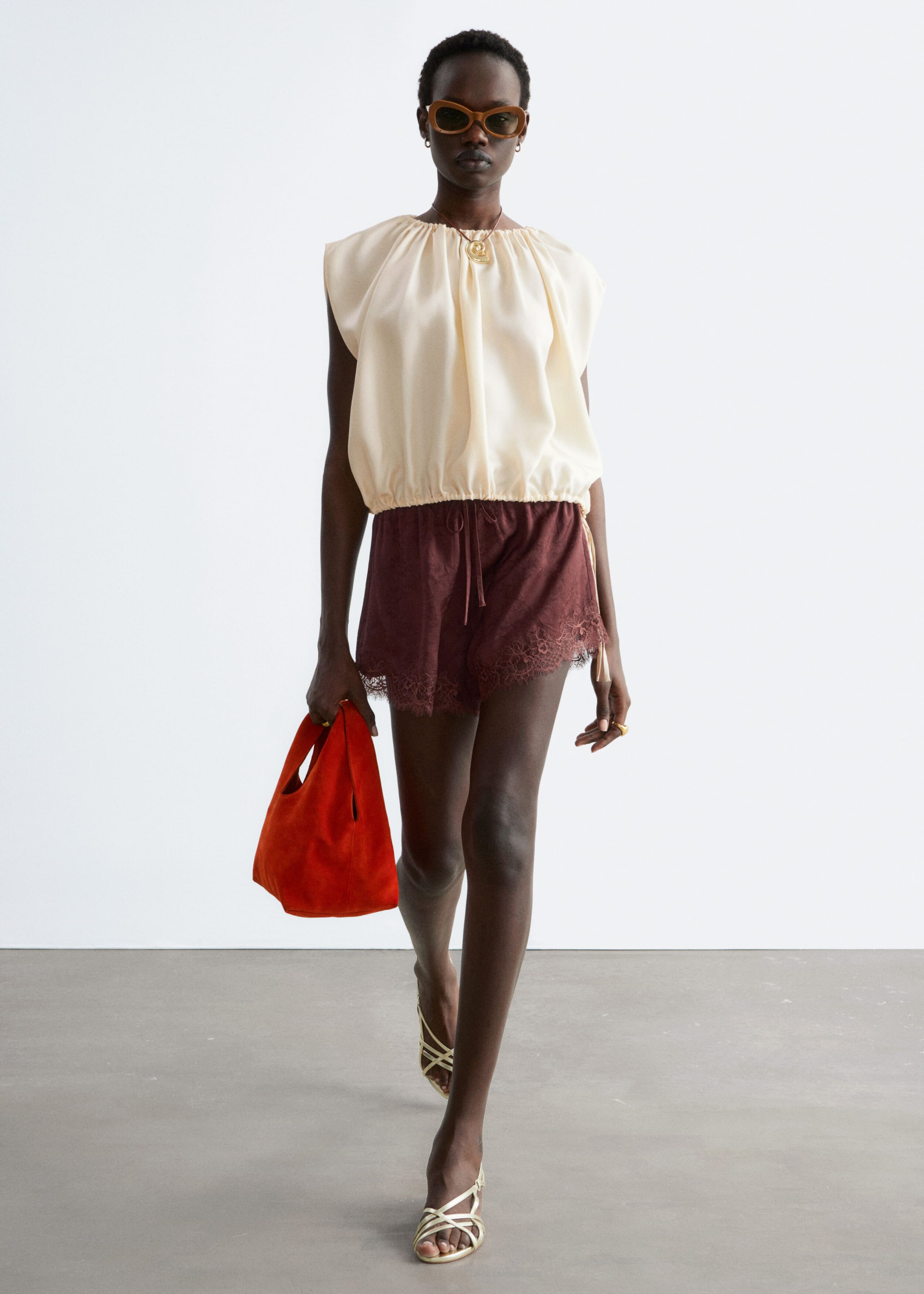 Image of Drawstring Silk Top