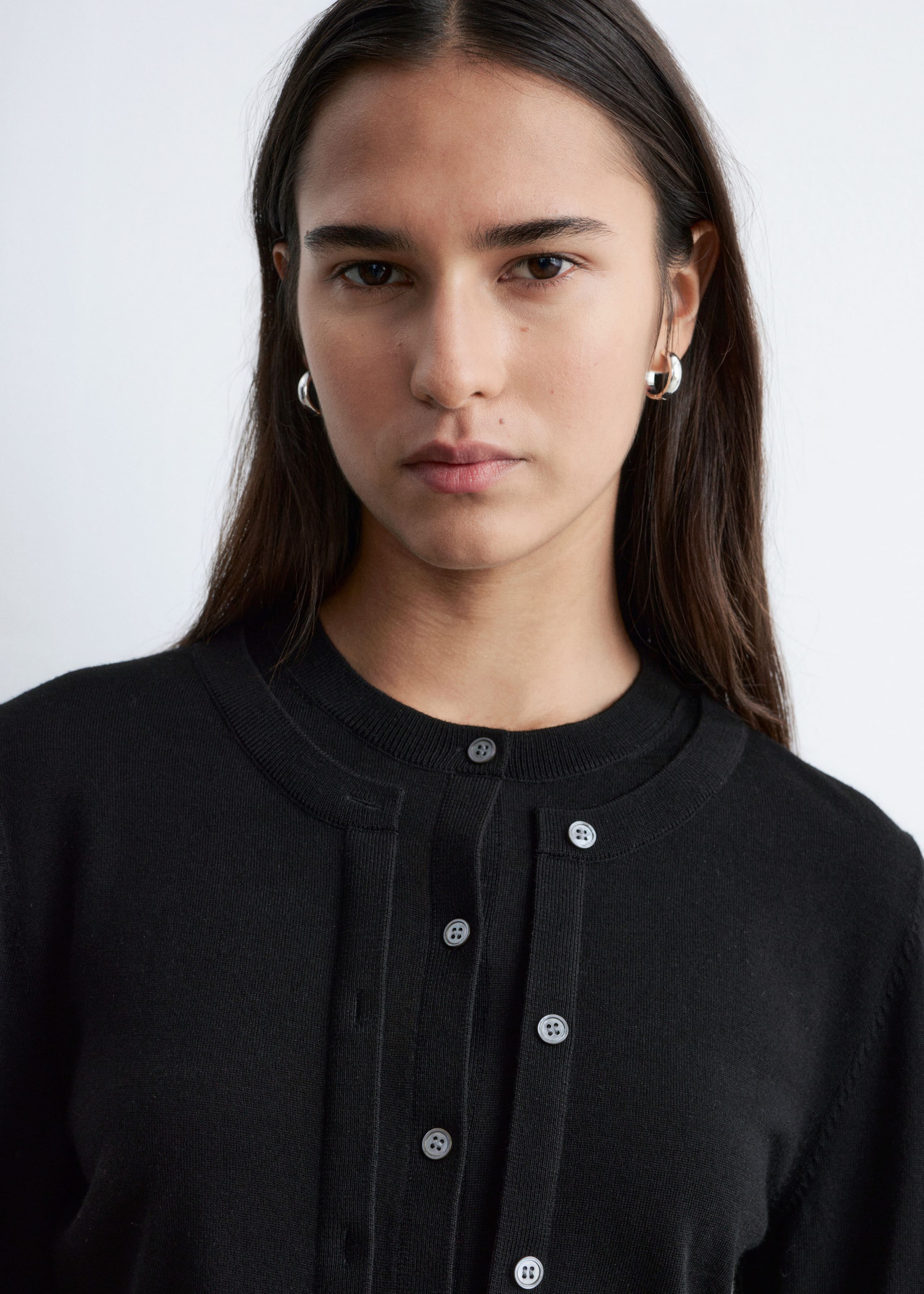 Image of Double-Layer Wool Cardigan