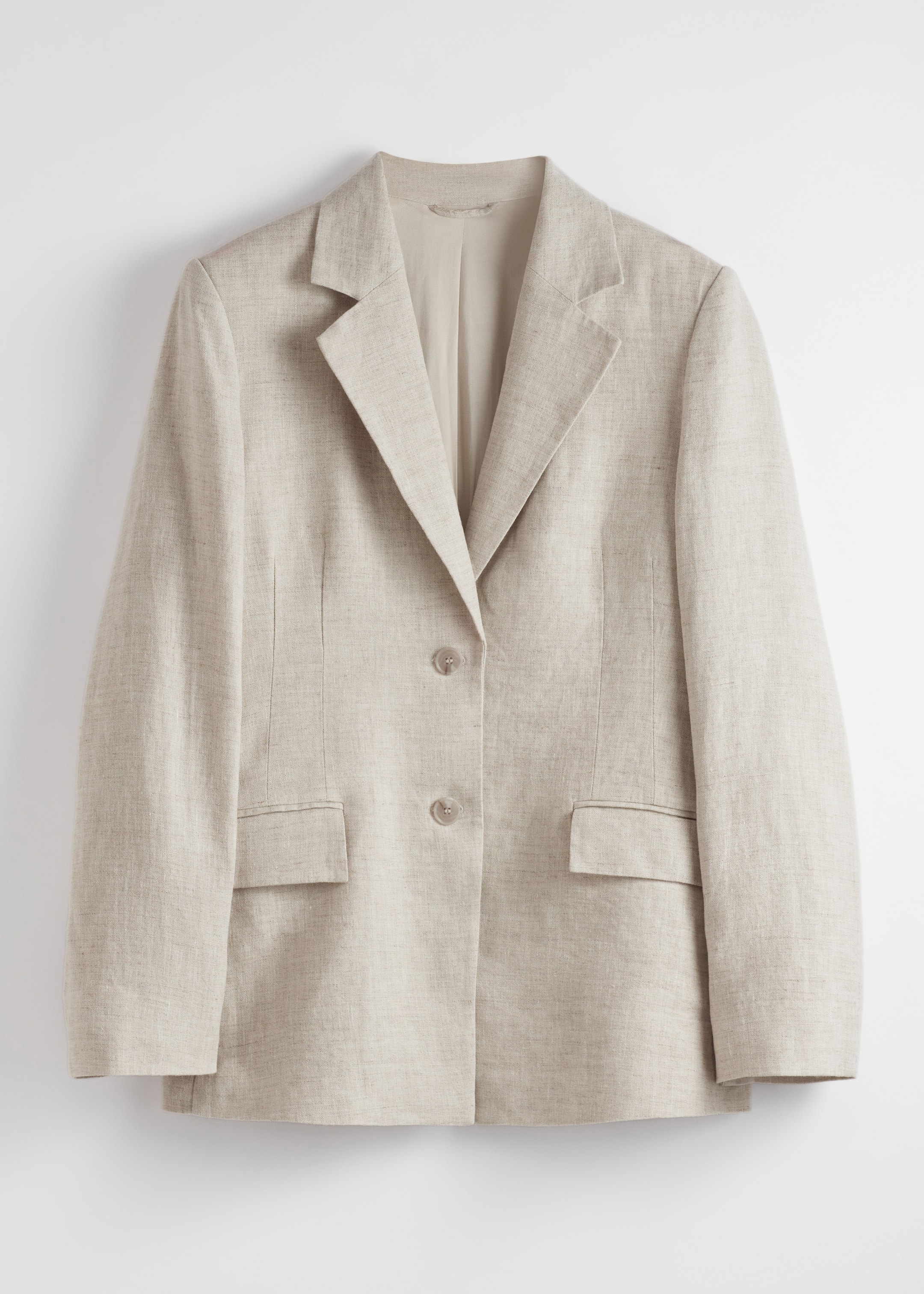 Ingrandisci l'immagine: Fitted Linen Blazer - Beige - DONNA | H&M CH 1