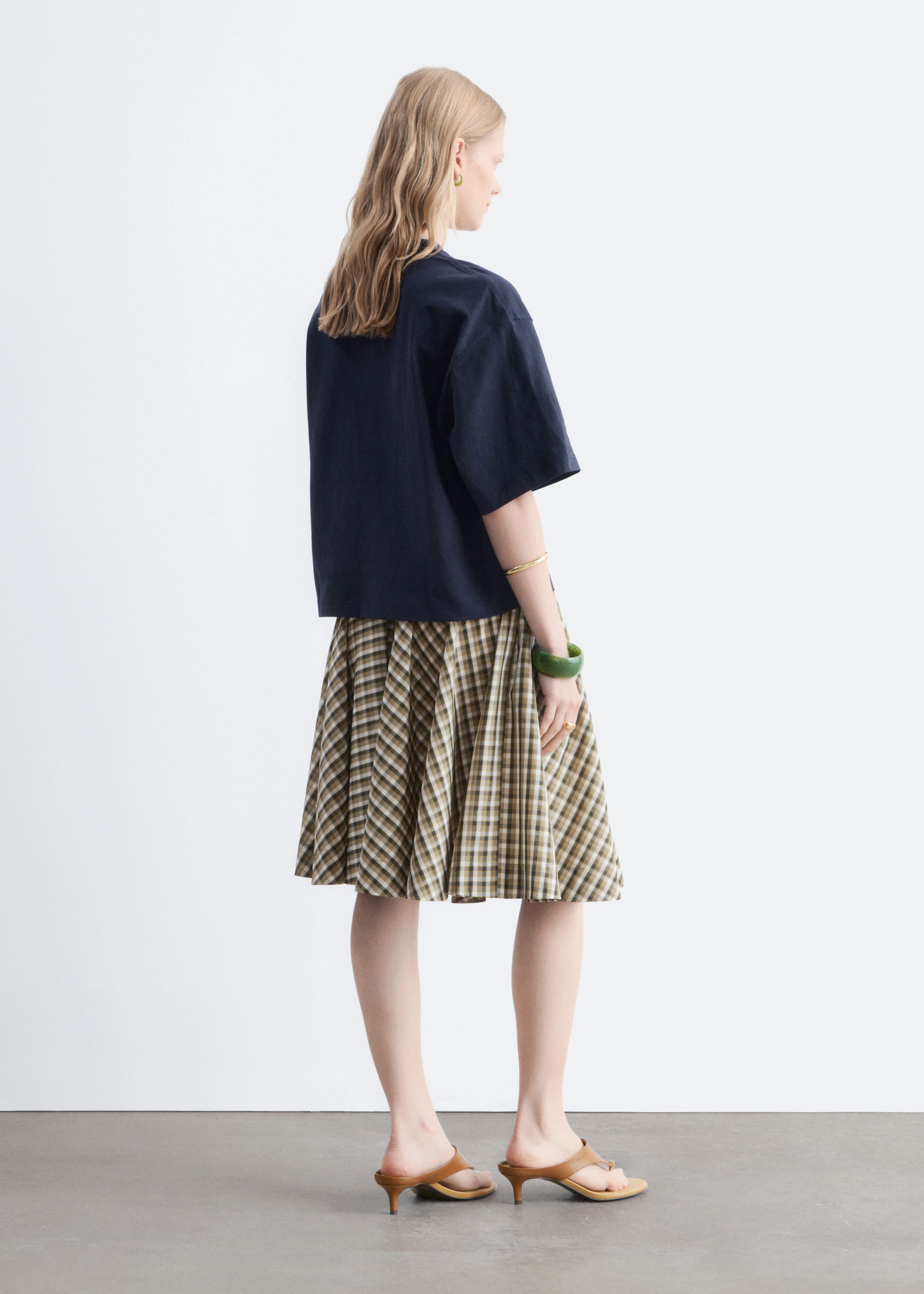 Recht katoenen T-shirt - Zwart - Lookbook
