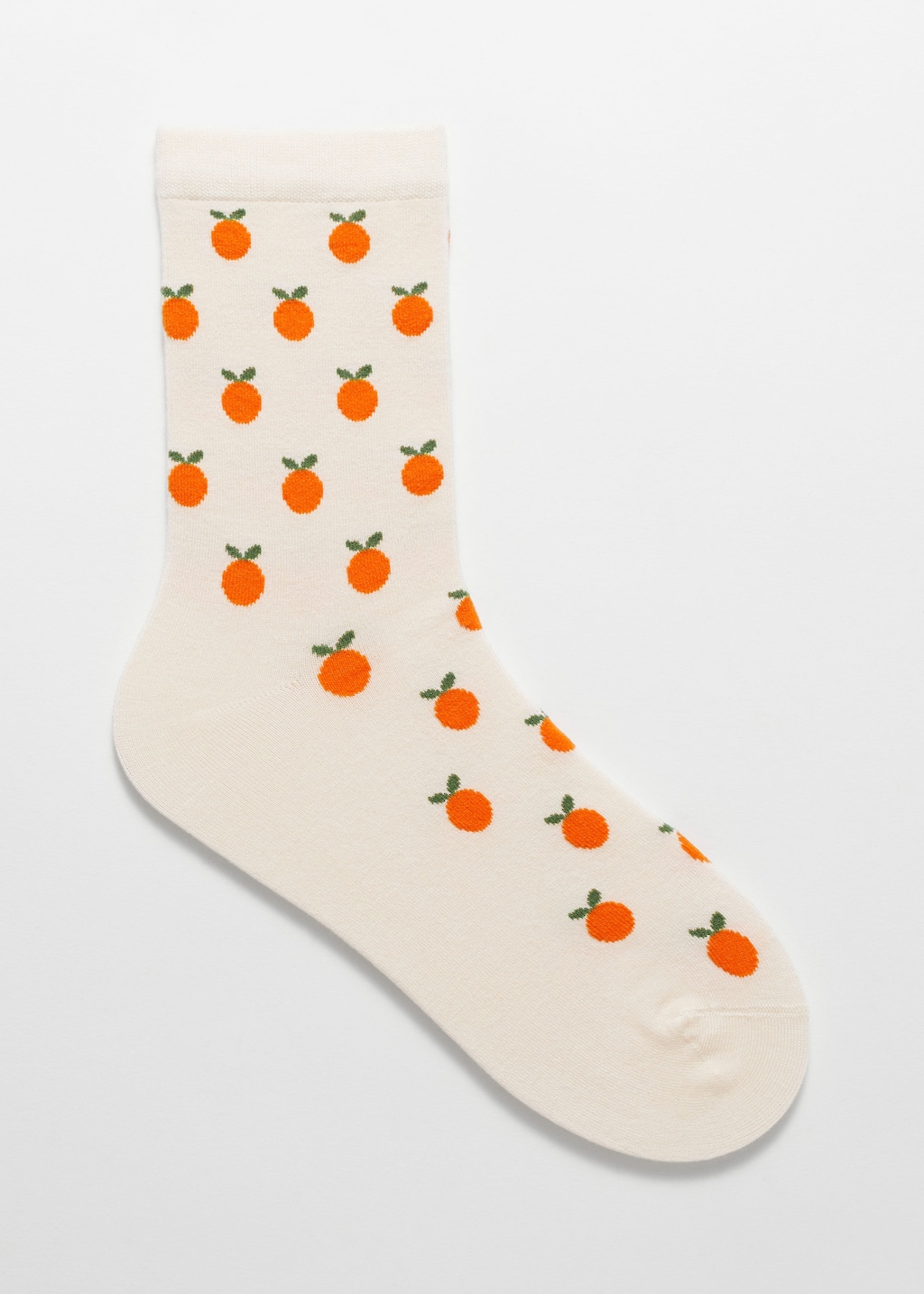 Jacquard-Knit Socks - White/Green - Still Life