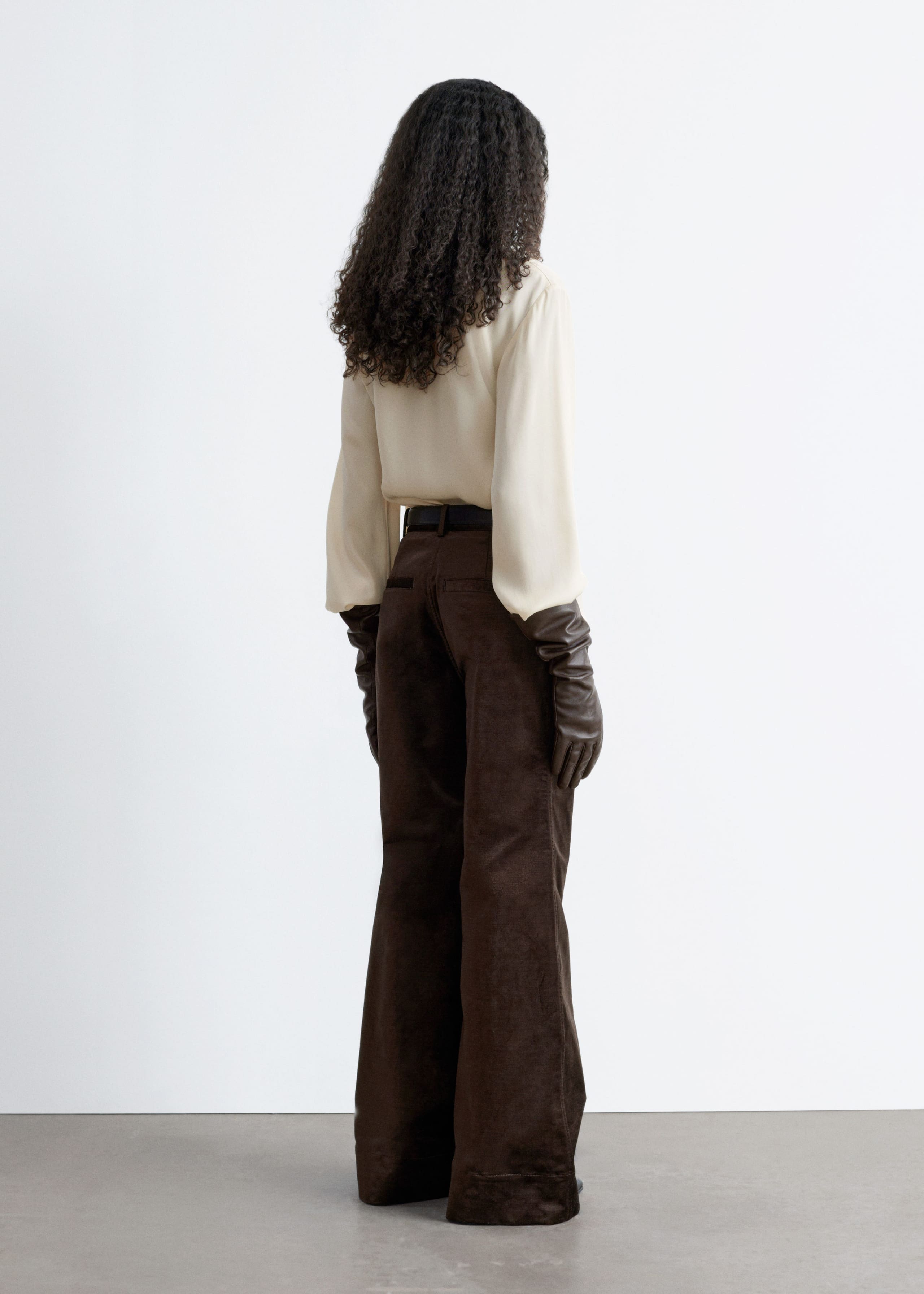 Image of Scarf-Detail Satin Blouse