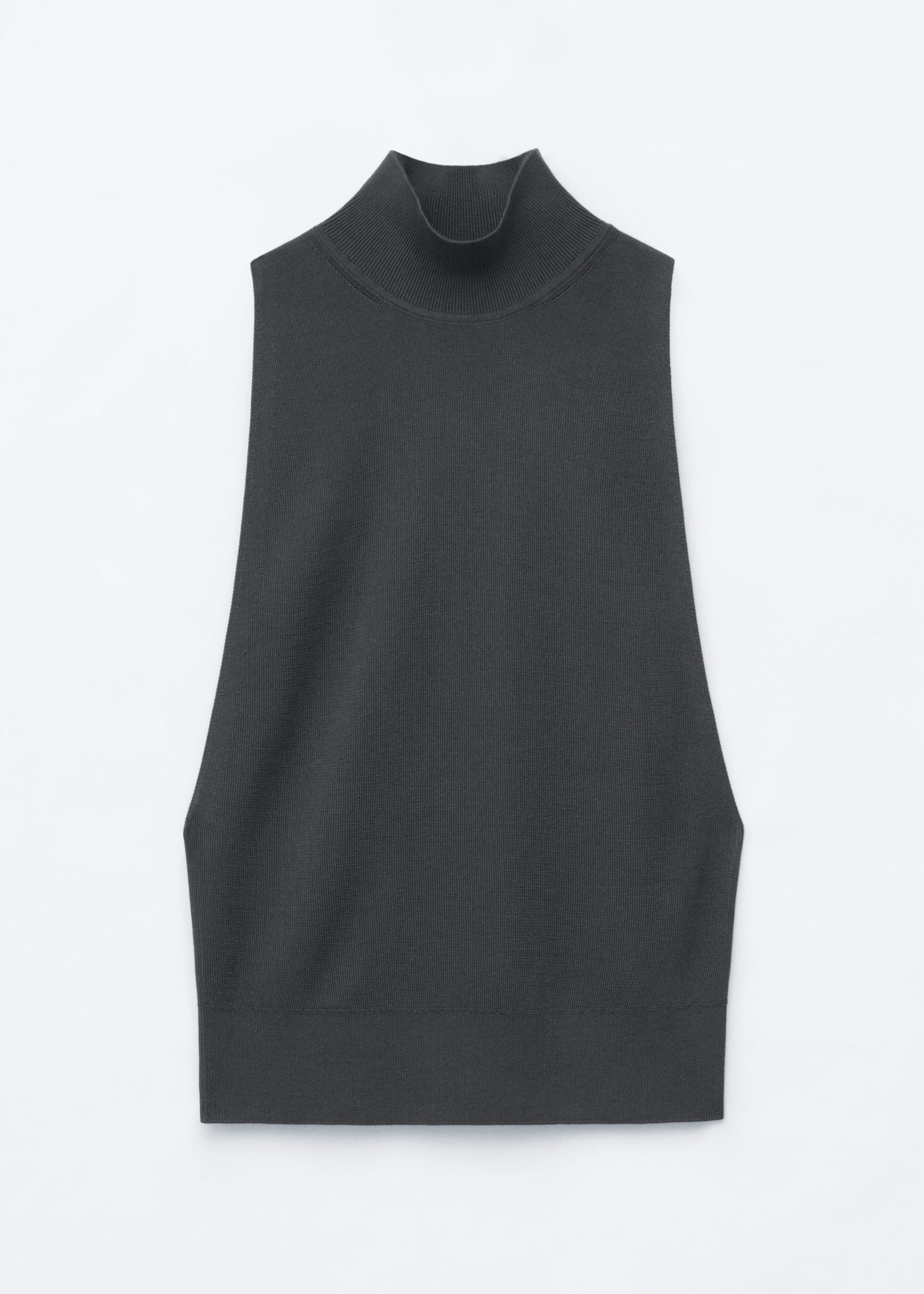 Sleeveless Turtleneck Top - Dark Grey - Still Life