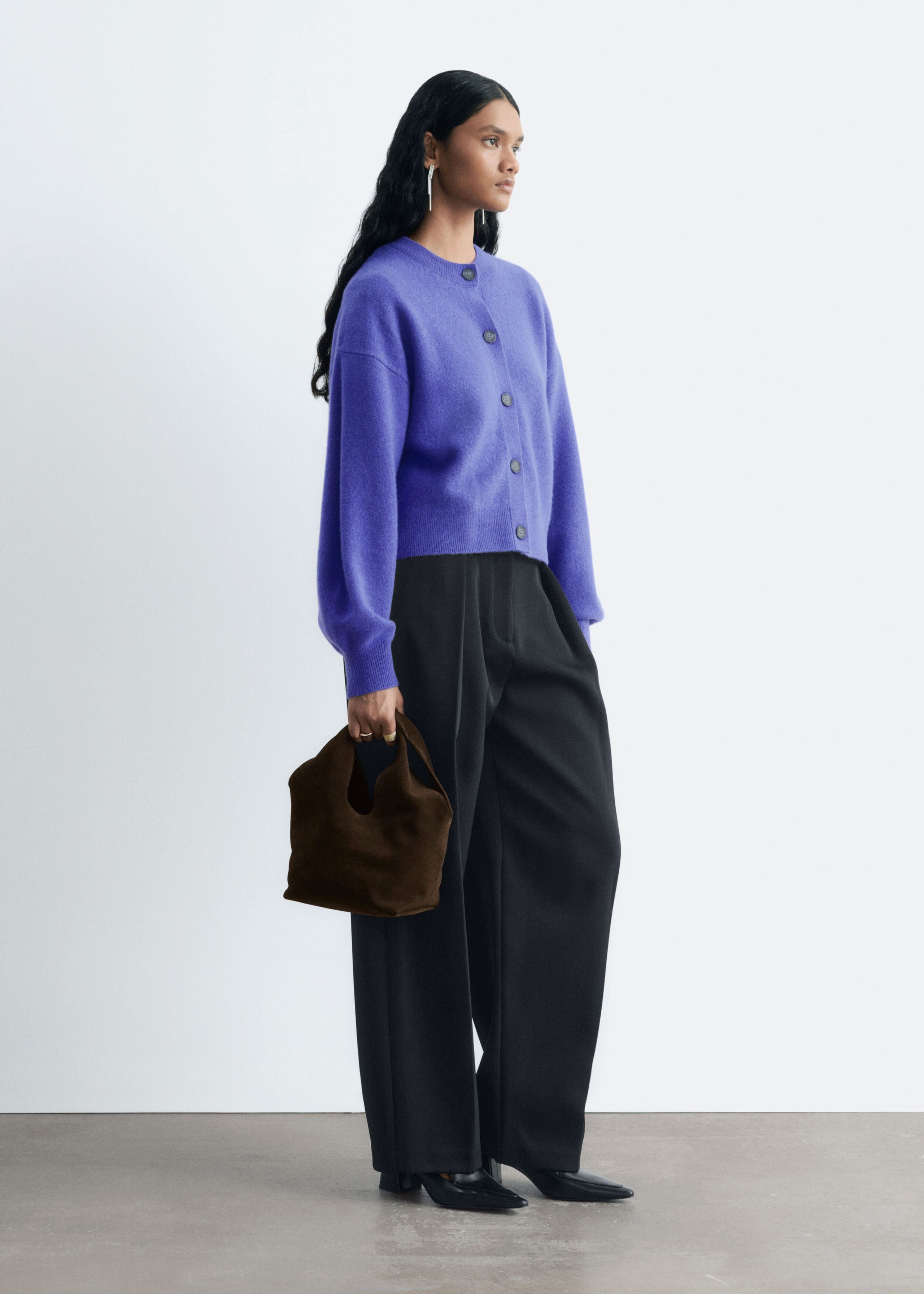 Vest van gekookte merinowol - Lilac - Lookbook