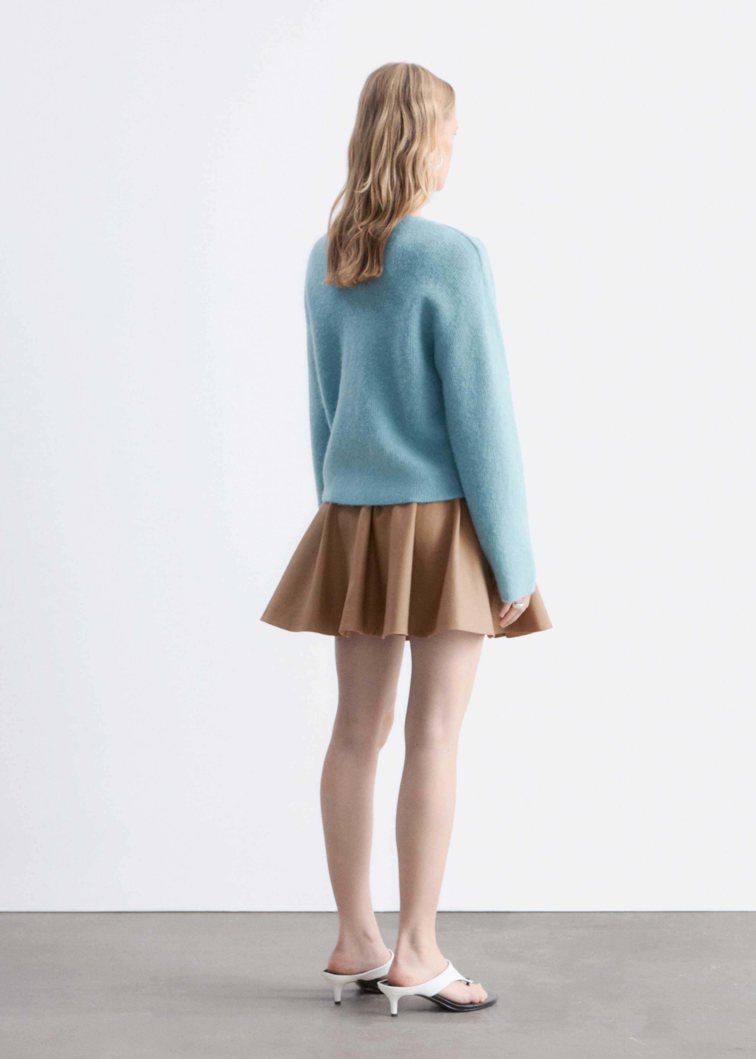 Alpaca-Blend Cardigan - Light Turquoise - Lookbook