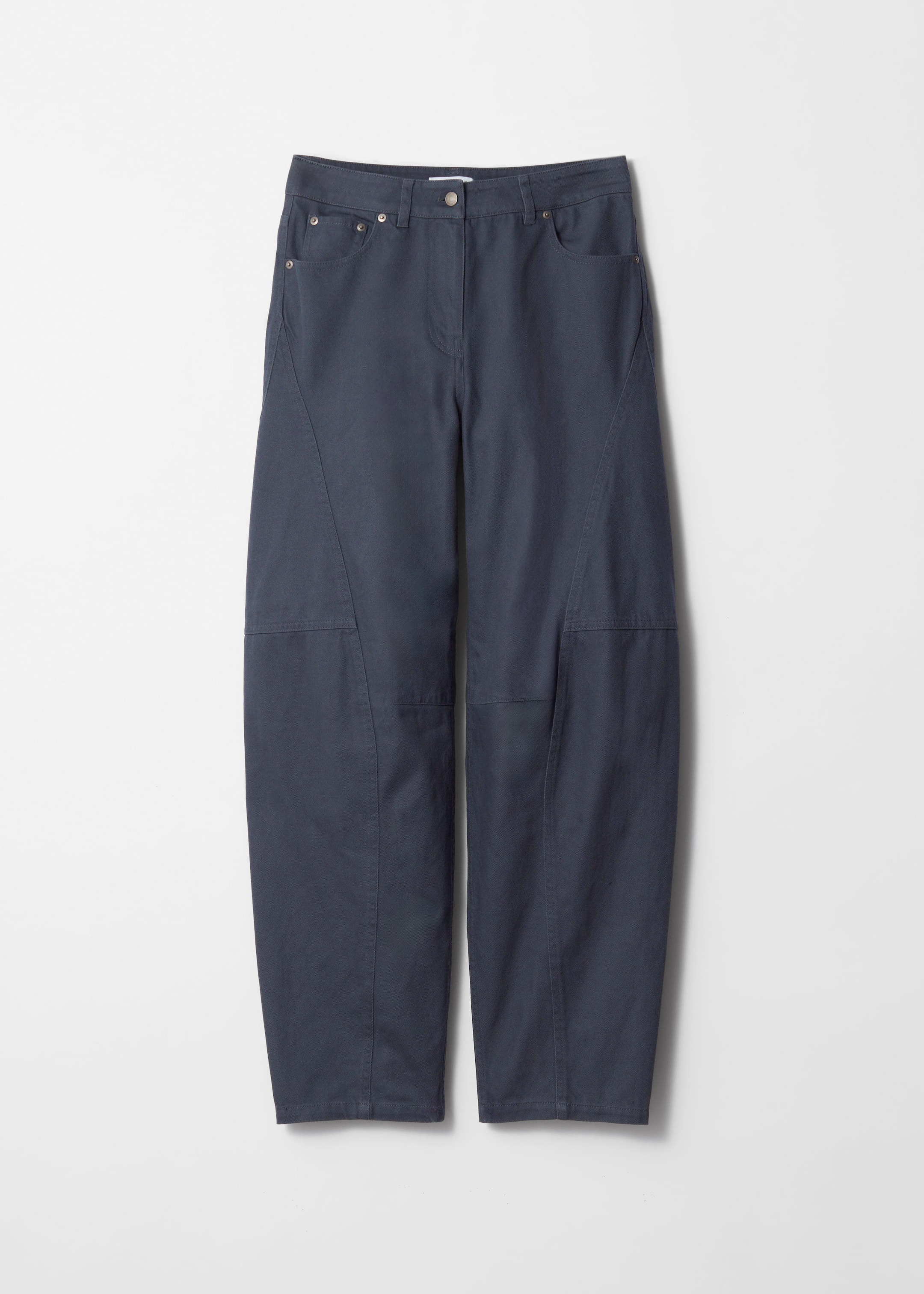 Größeres Bild ansehen: Twillhose mit Barrel-Bein und Reißverschluss - Dunkelblau - Ladies | H&M DE 1