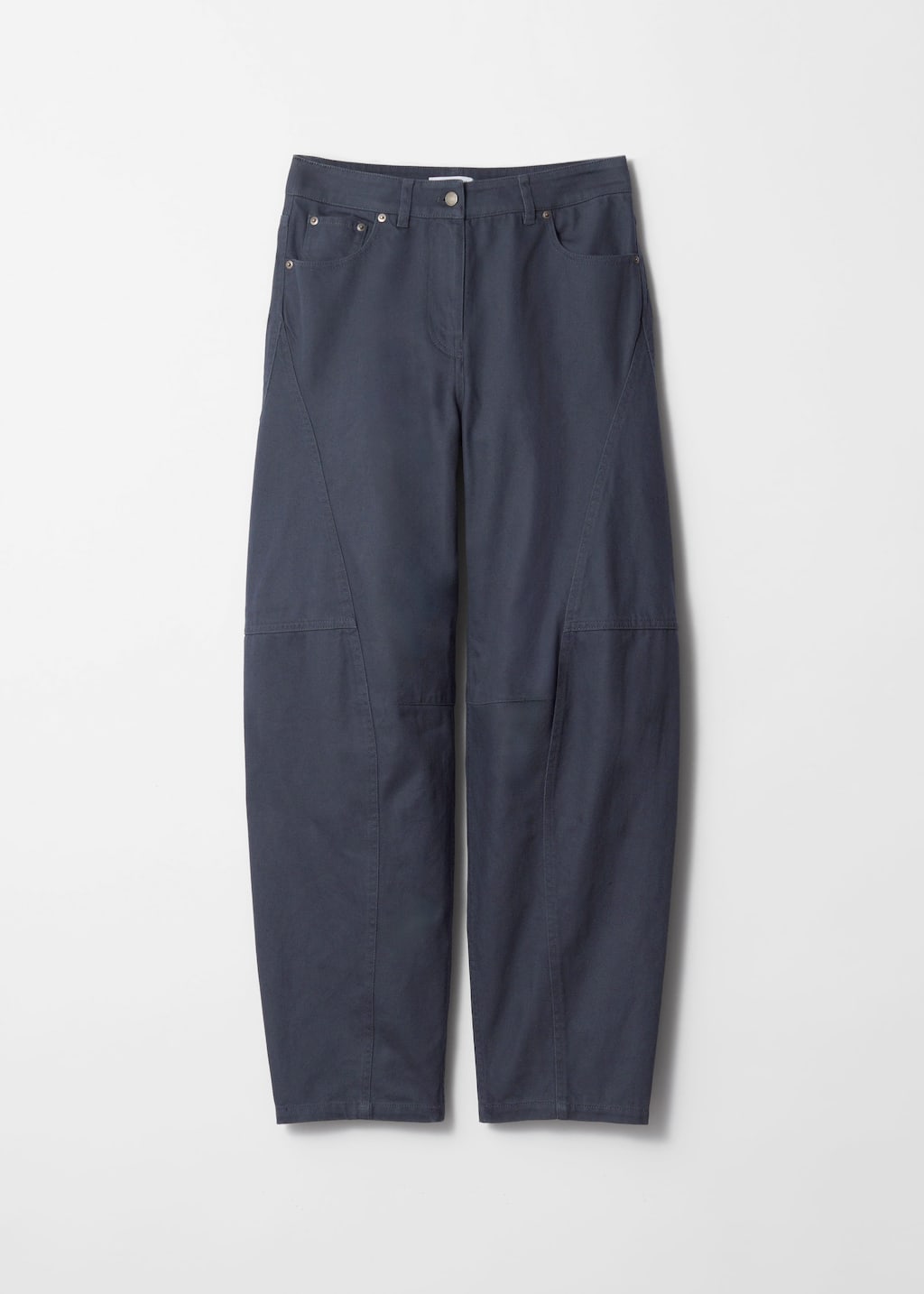 Pantalon barrel zippé en sergé - Bleu foncé - Still Life