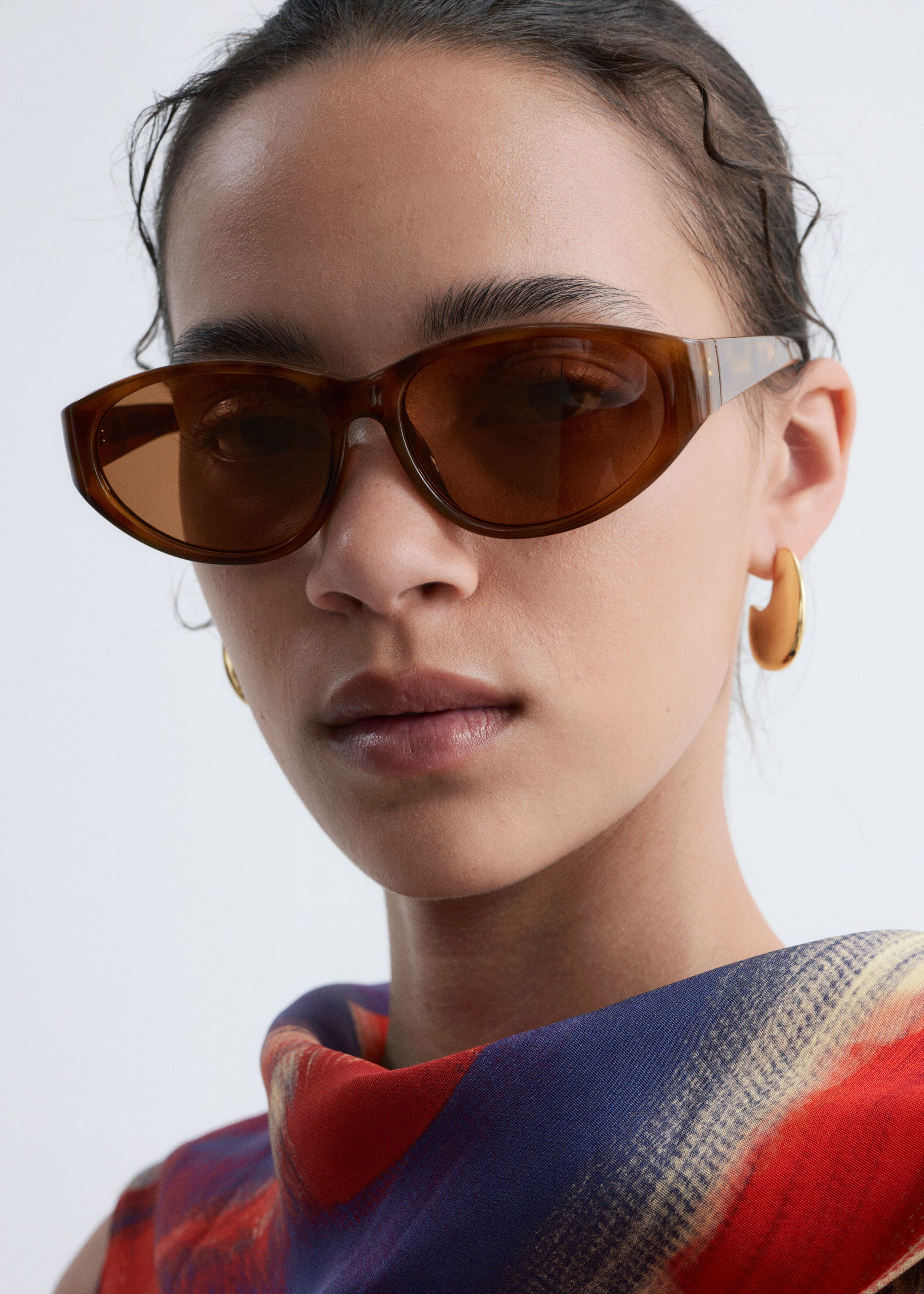 Oval Cat-Eye Sunglasses - Brown/Tortoiseshell - Lookbook