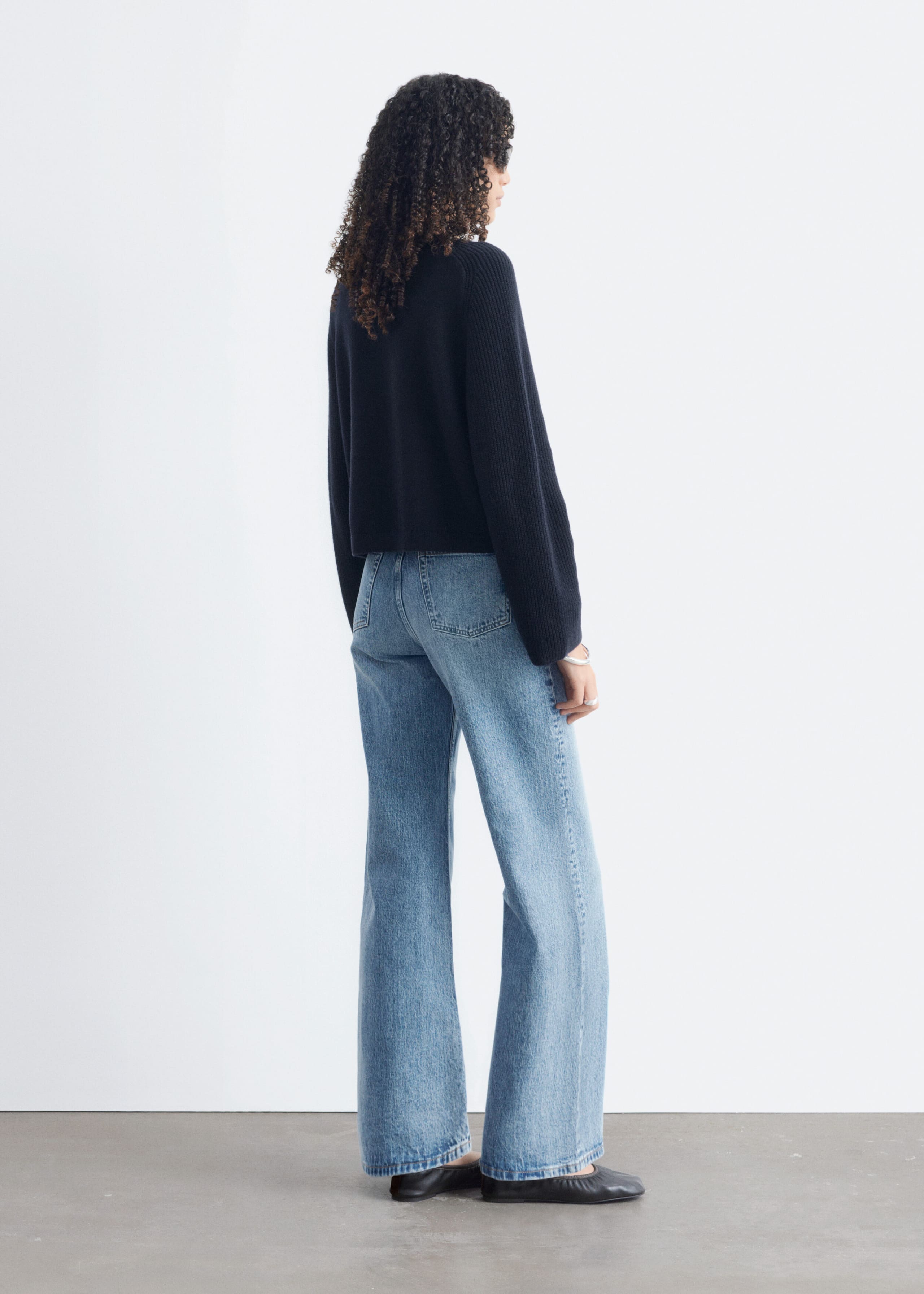 Relaxed Wool-Cotton Cardigan - Dark Blue - Lookbook