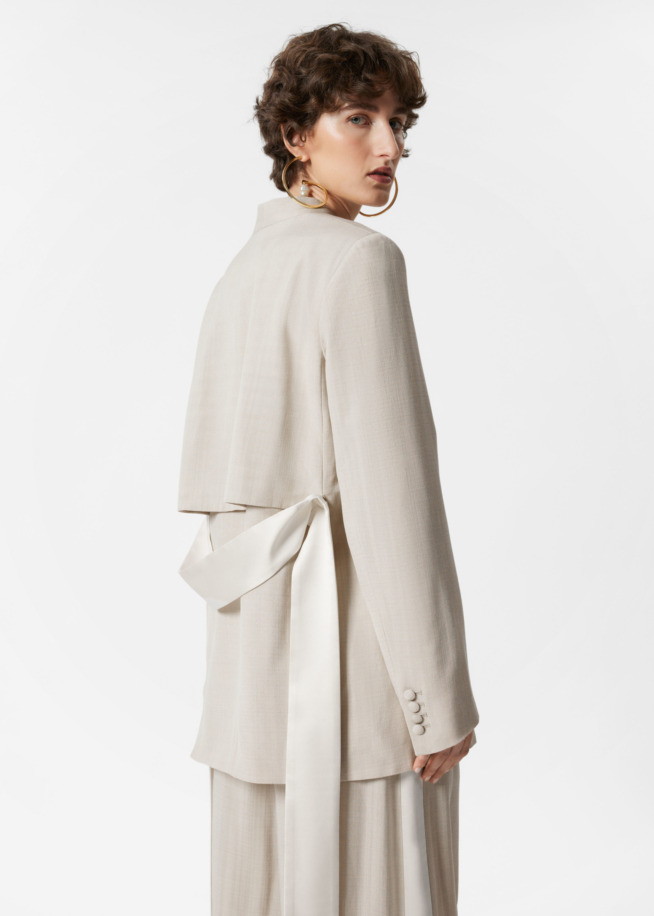 Collarless Blazer - Greige - Blazers - & Other Stories US