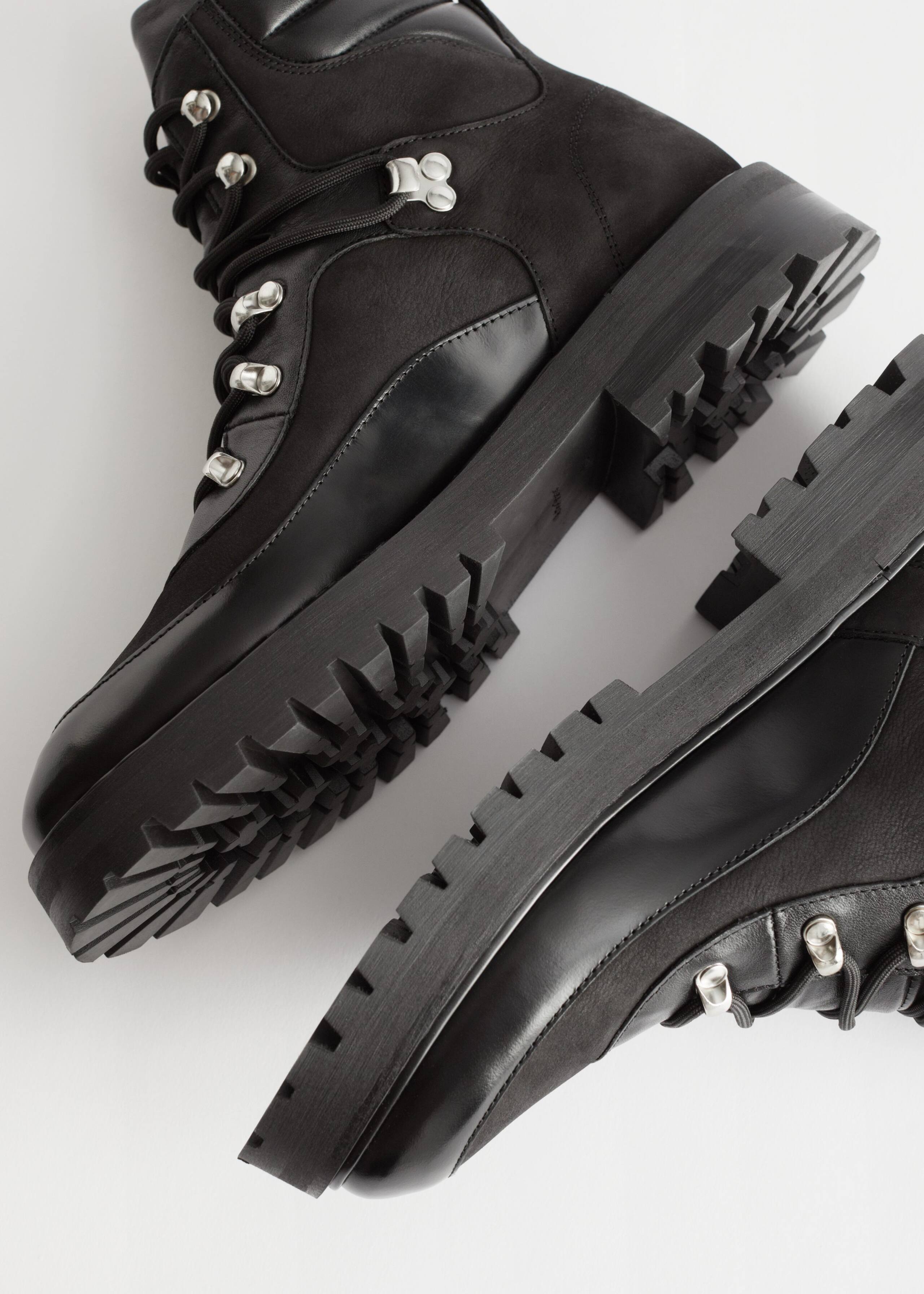 Leather Lace-Up Hiking Boots - {{variantName}} - Descriptive Detail
