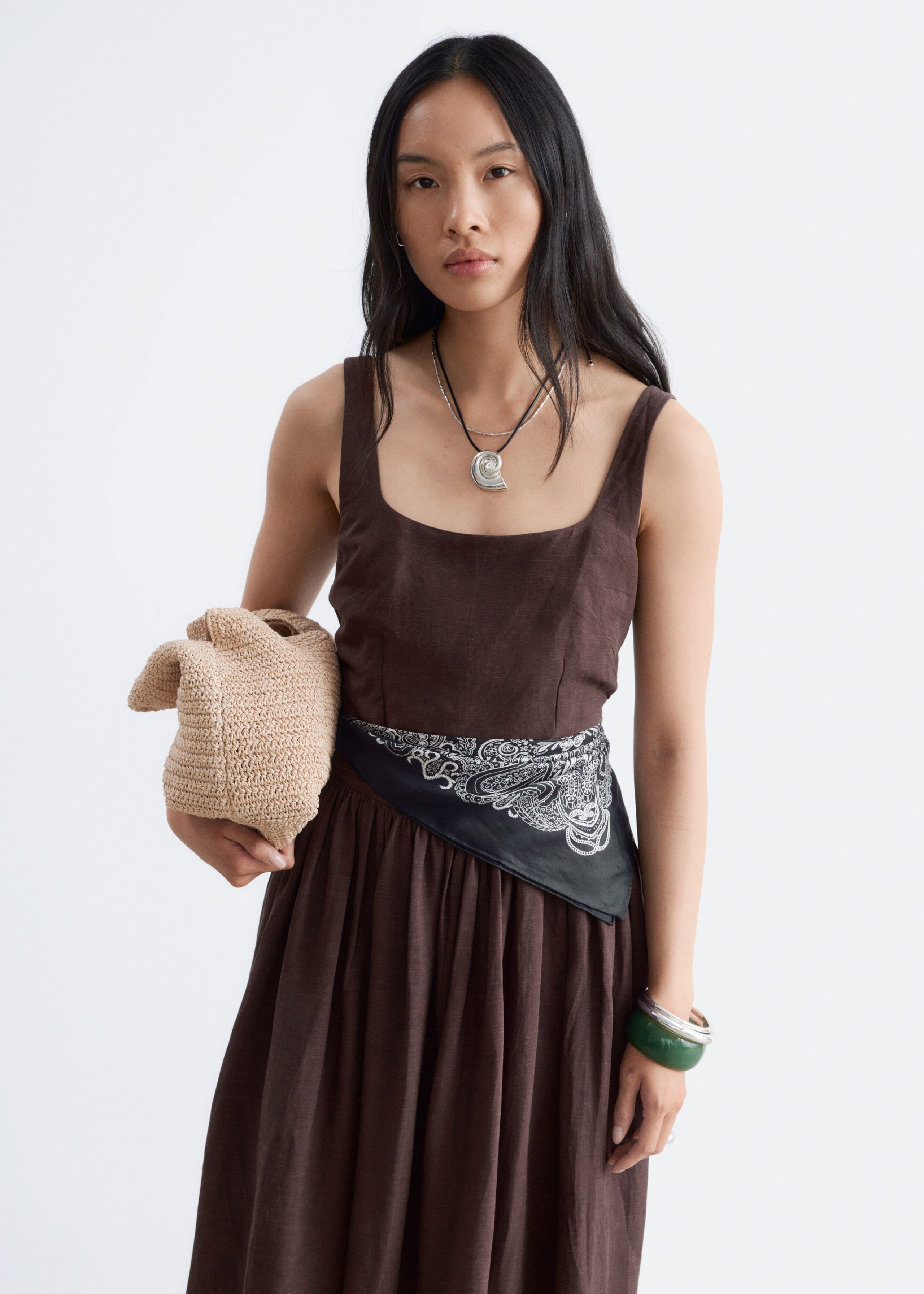 Image of Fit-and-Flare Midi Dress
