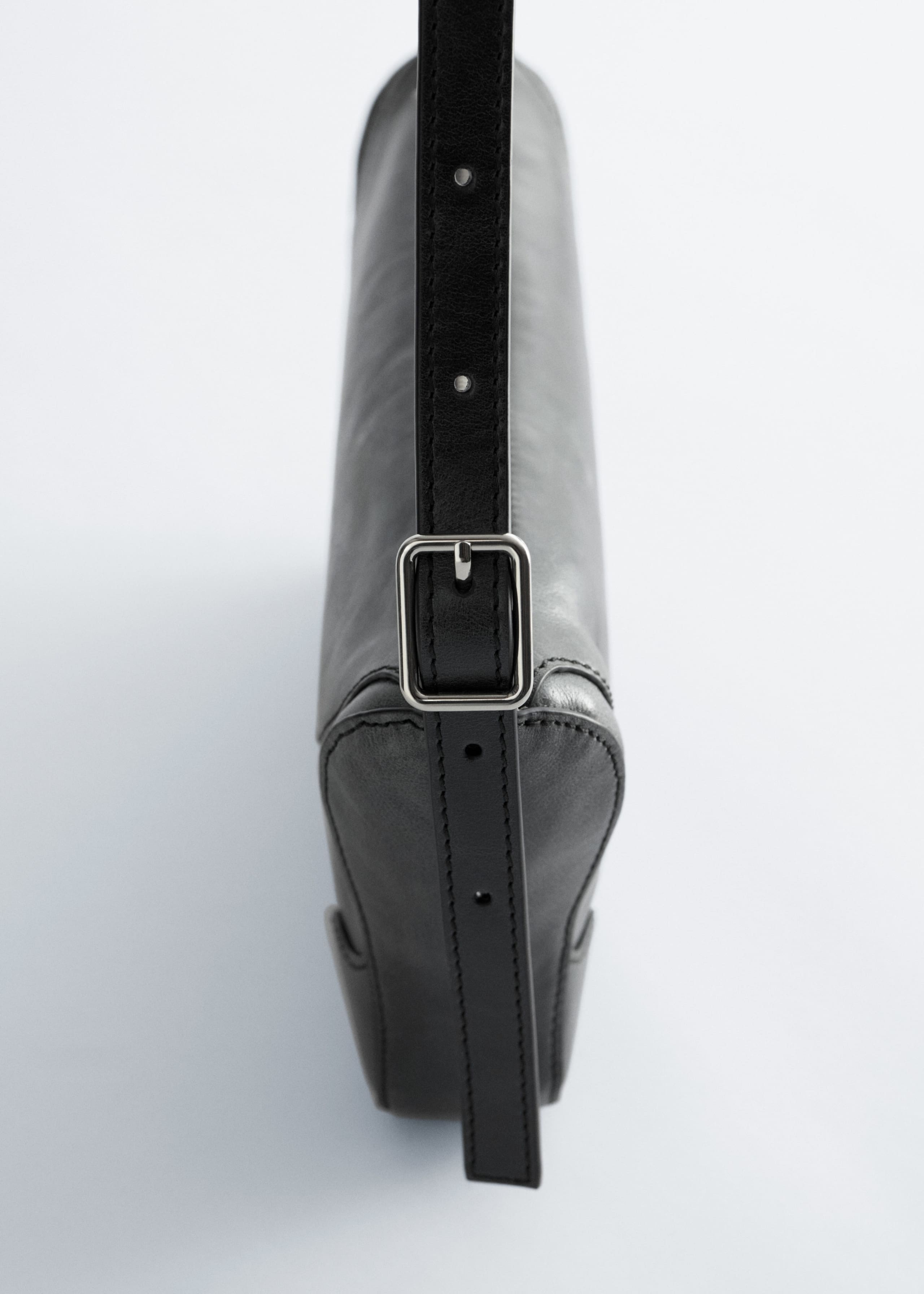 Rectangular Leather Crossbody Bag - Black Leather - Still Life