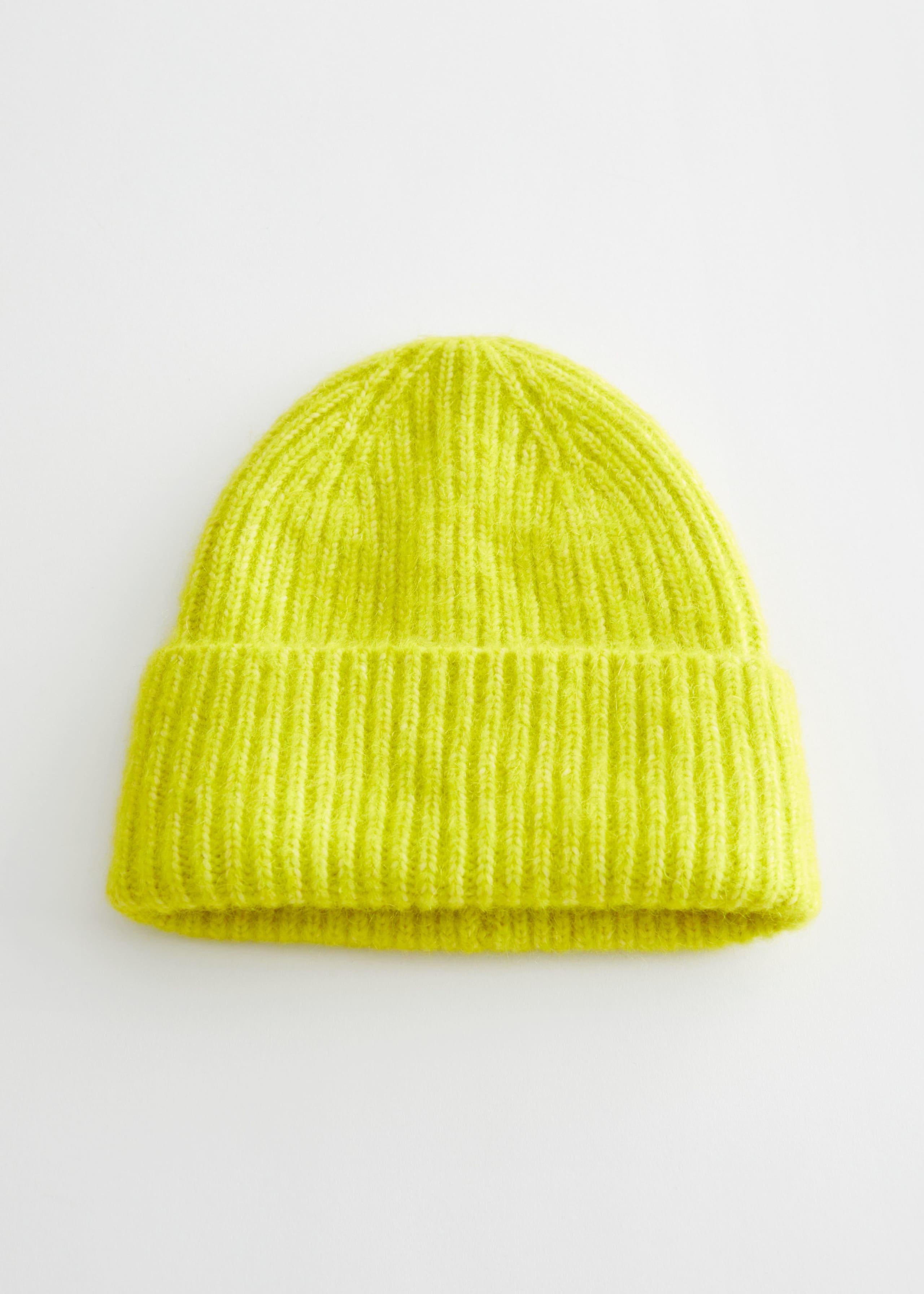 Ribbed Wool Blend Beanie - Lime - Still Life