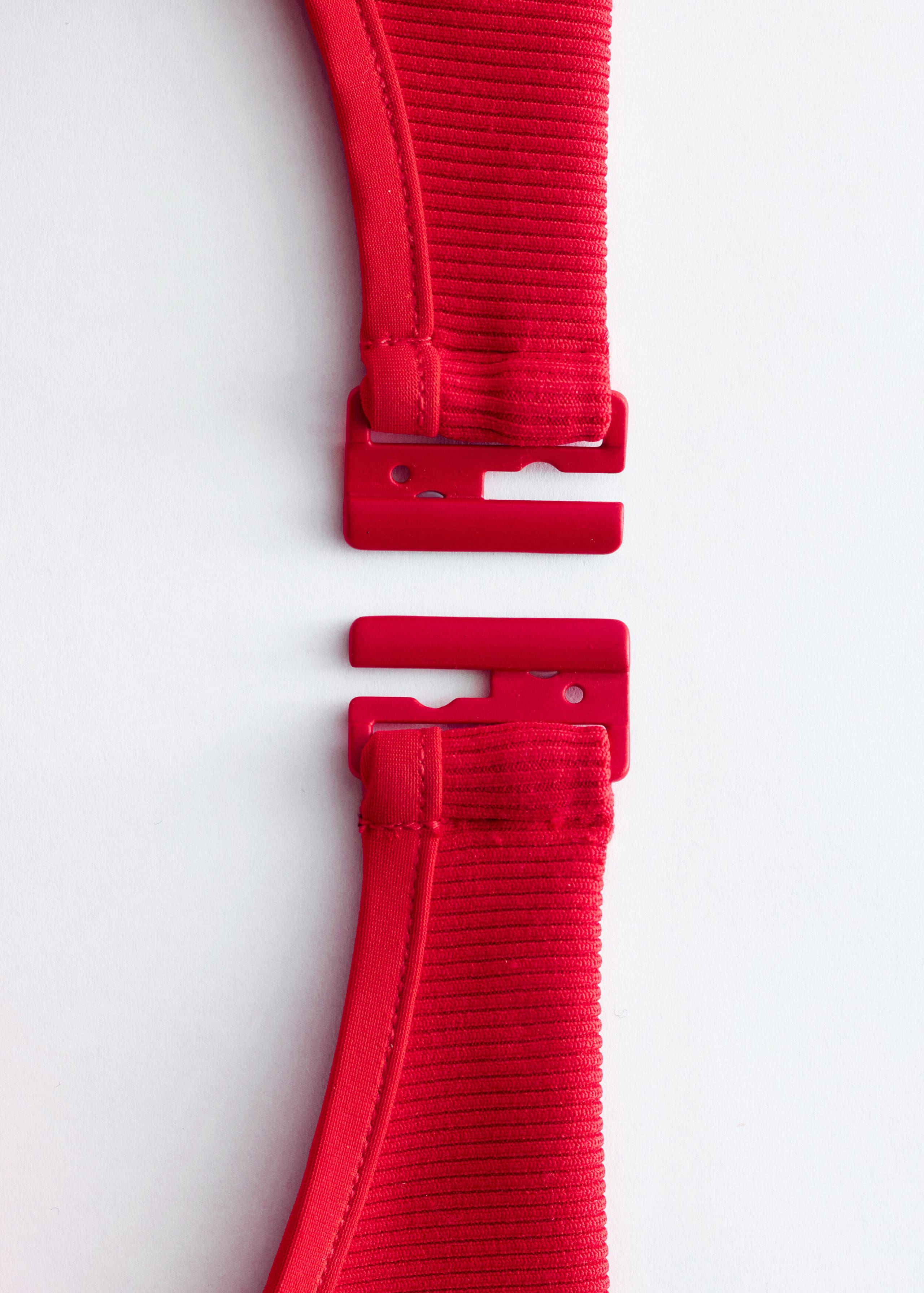 Ribbed Bandeau Bikini Top - Bright Red - Still Life