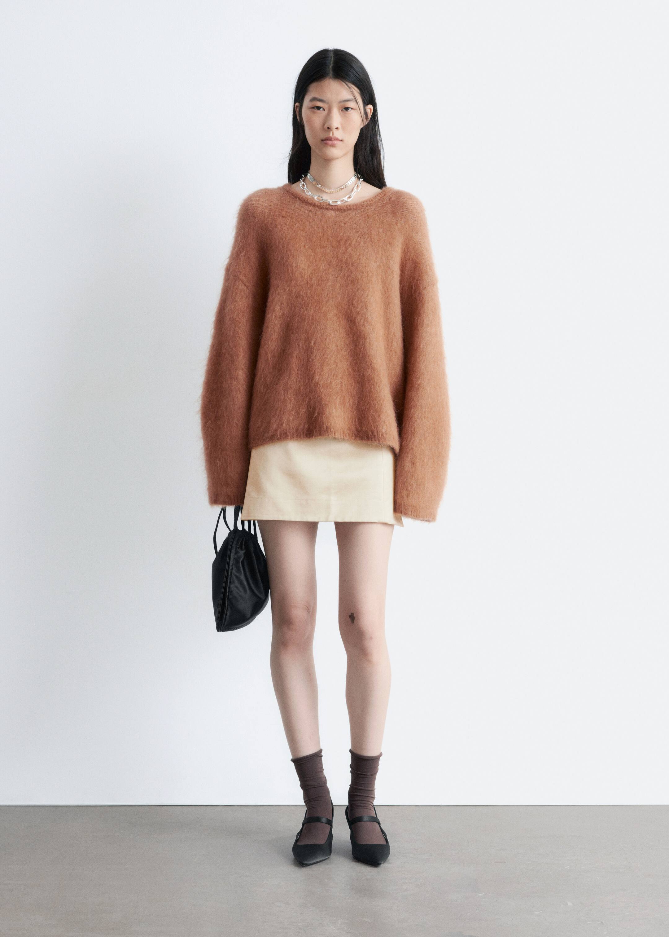 Se større billede: Sweater i børstet mohairblend - Mørk beige | H&M DK 2