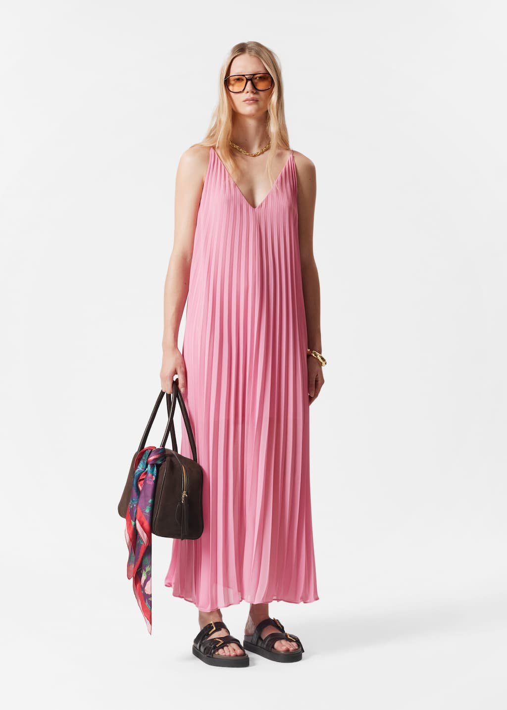 Image of Robe longue plissée
