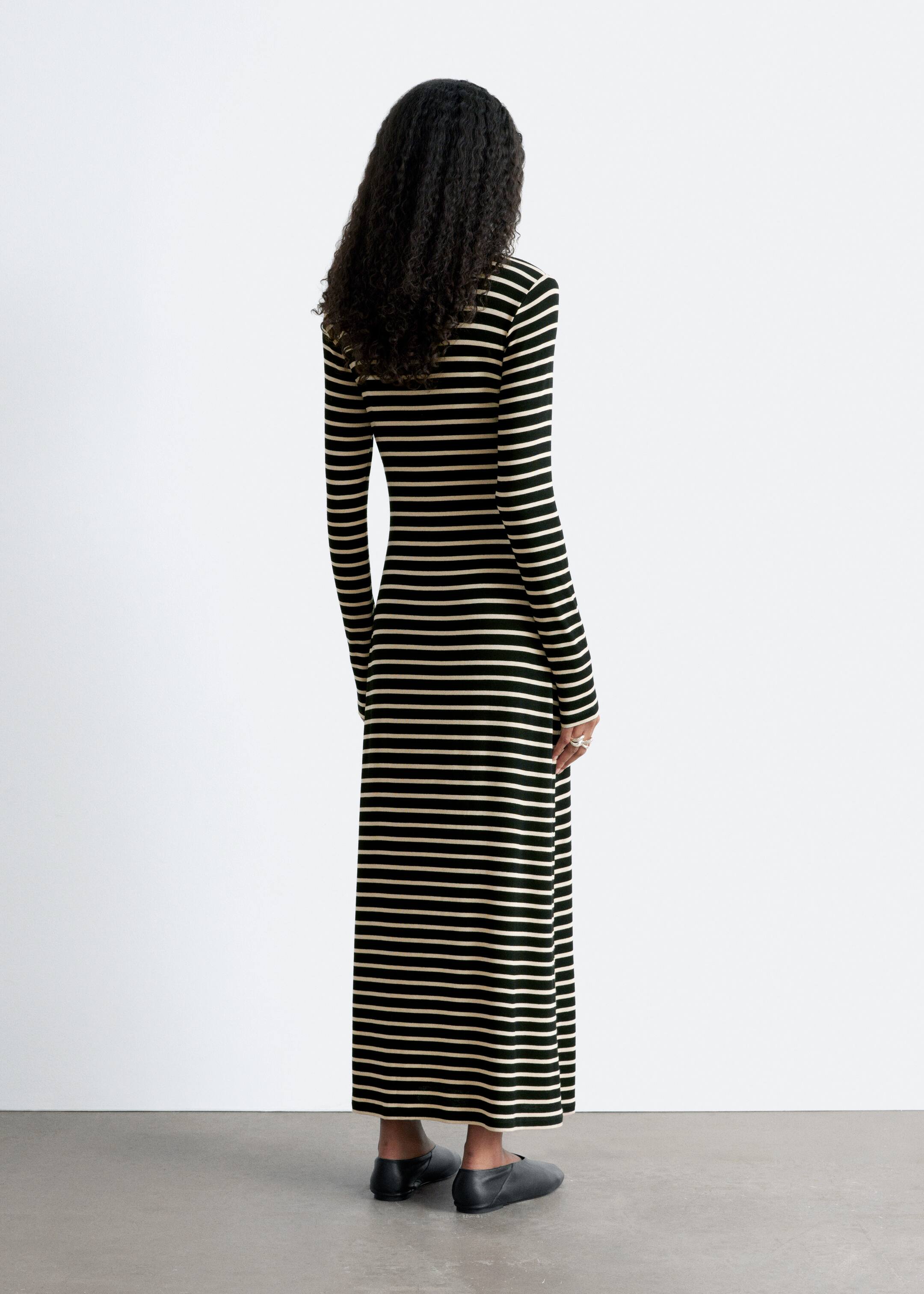 Agrandir l'image: Robe longue à col montant - Rayures noires/blanches - FEMME | H&M CH 3