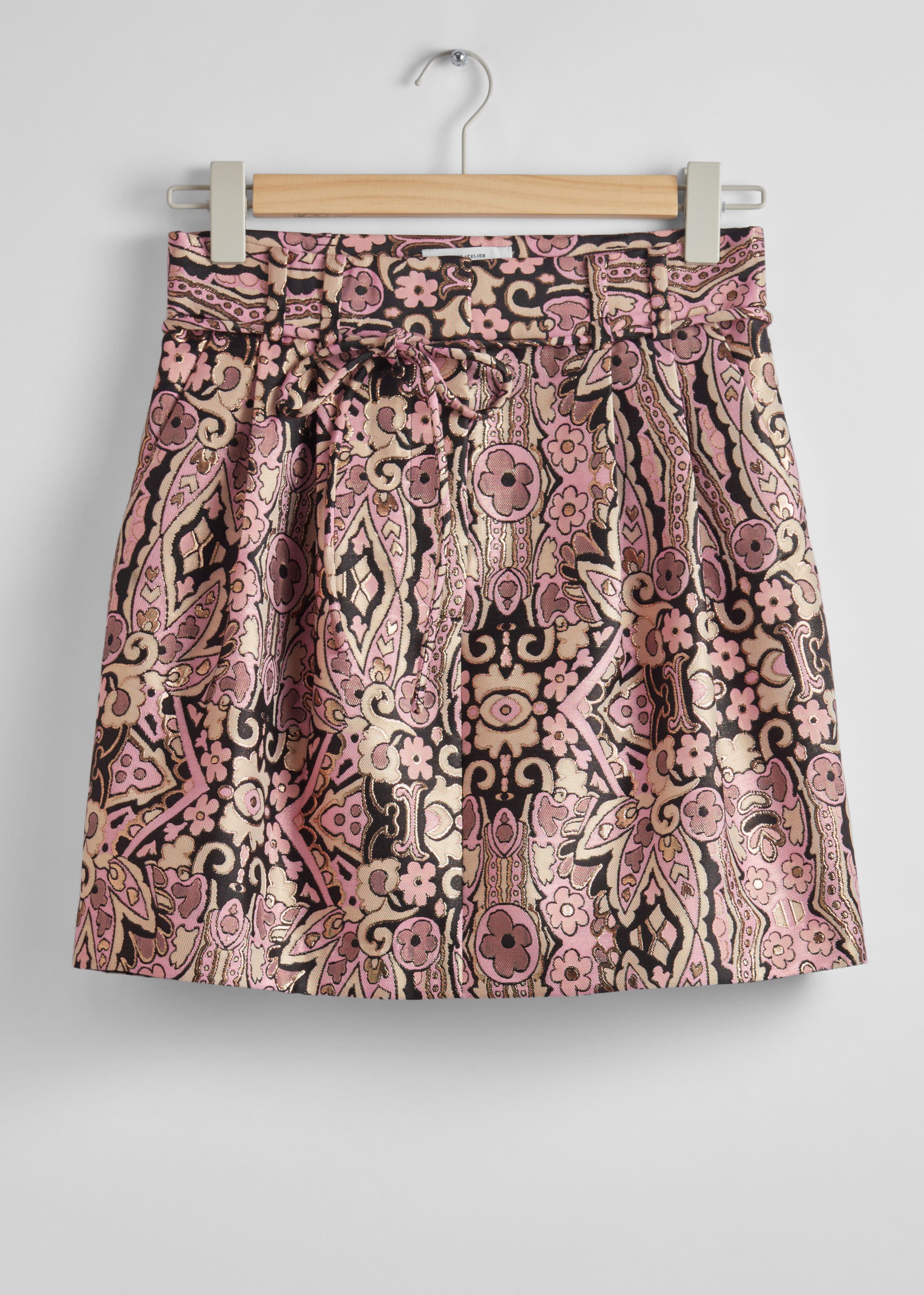 Glitter Jacquard Mini Skirt - Pink/Beige/Black - Still Life
