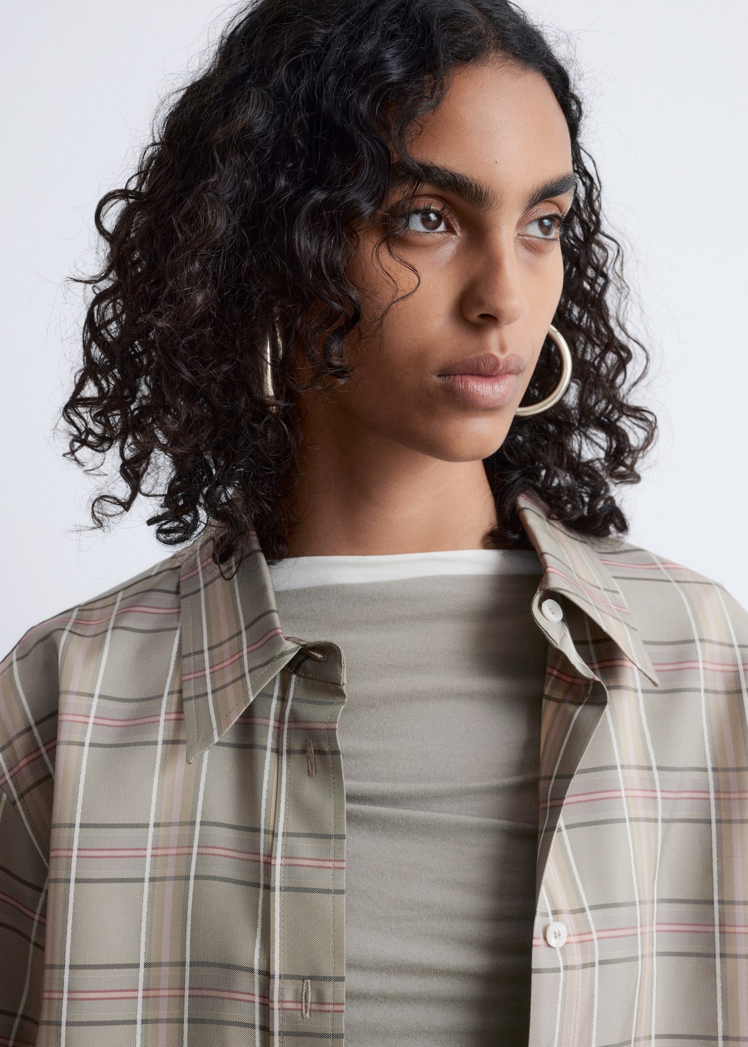 Oversized Checked Shirt - Mole/Checked - 5