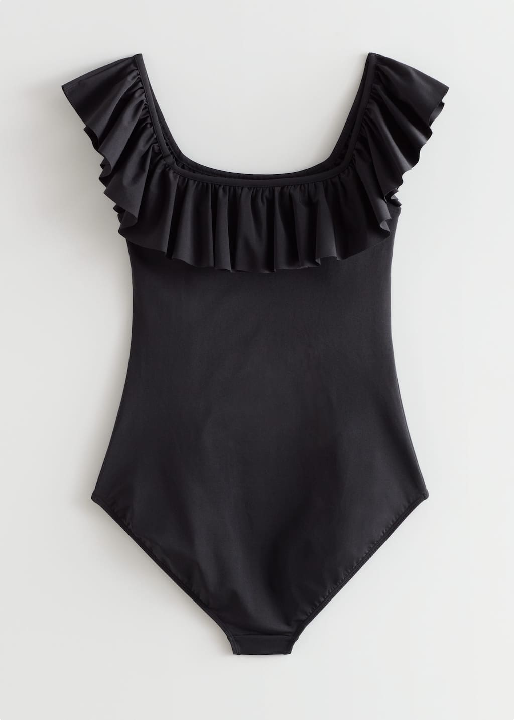 Ruffled Swimsuit - Black - Still Life
