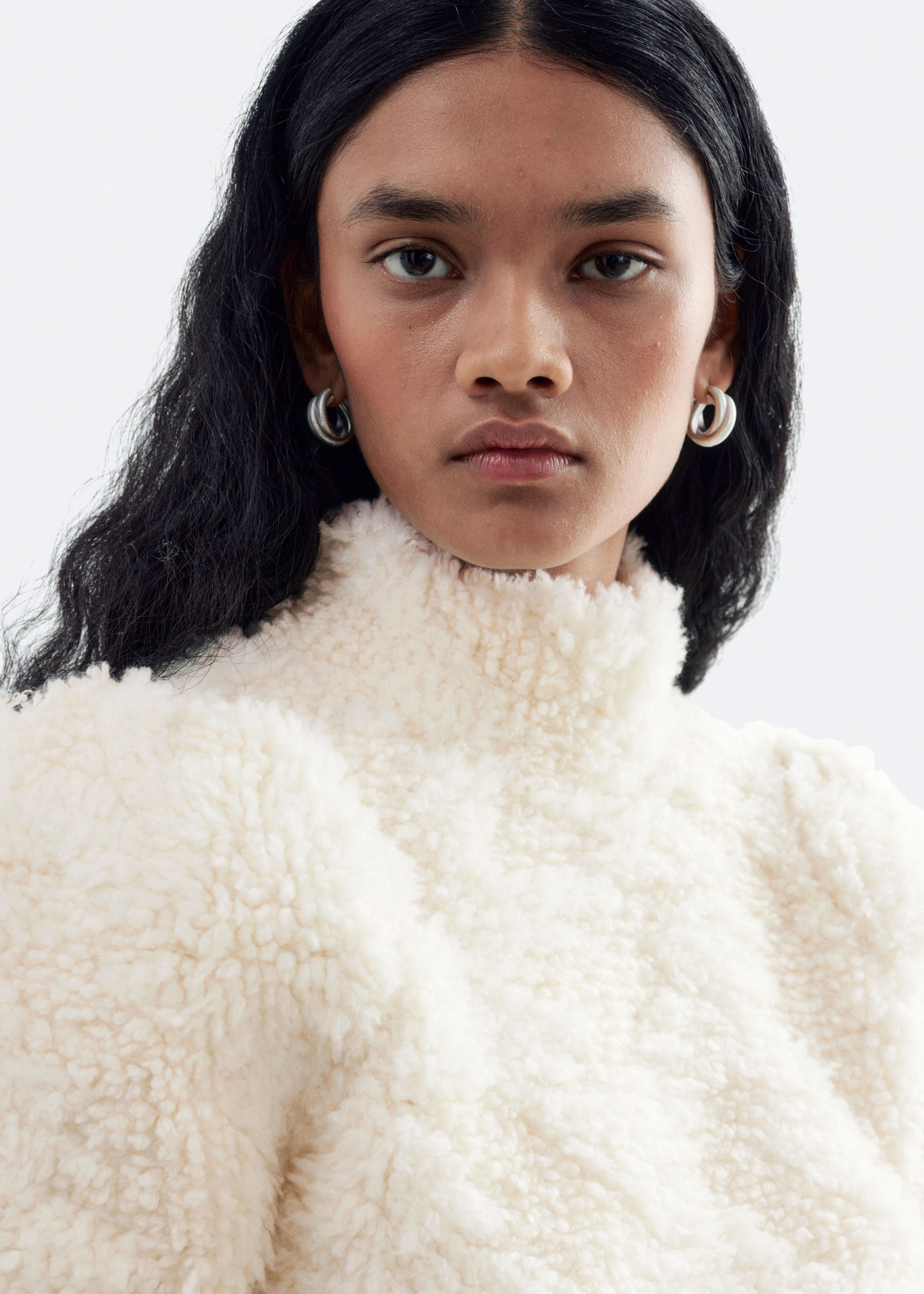 Pile-Knit Top Off White