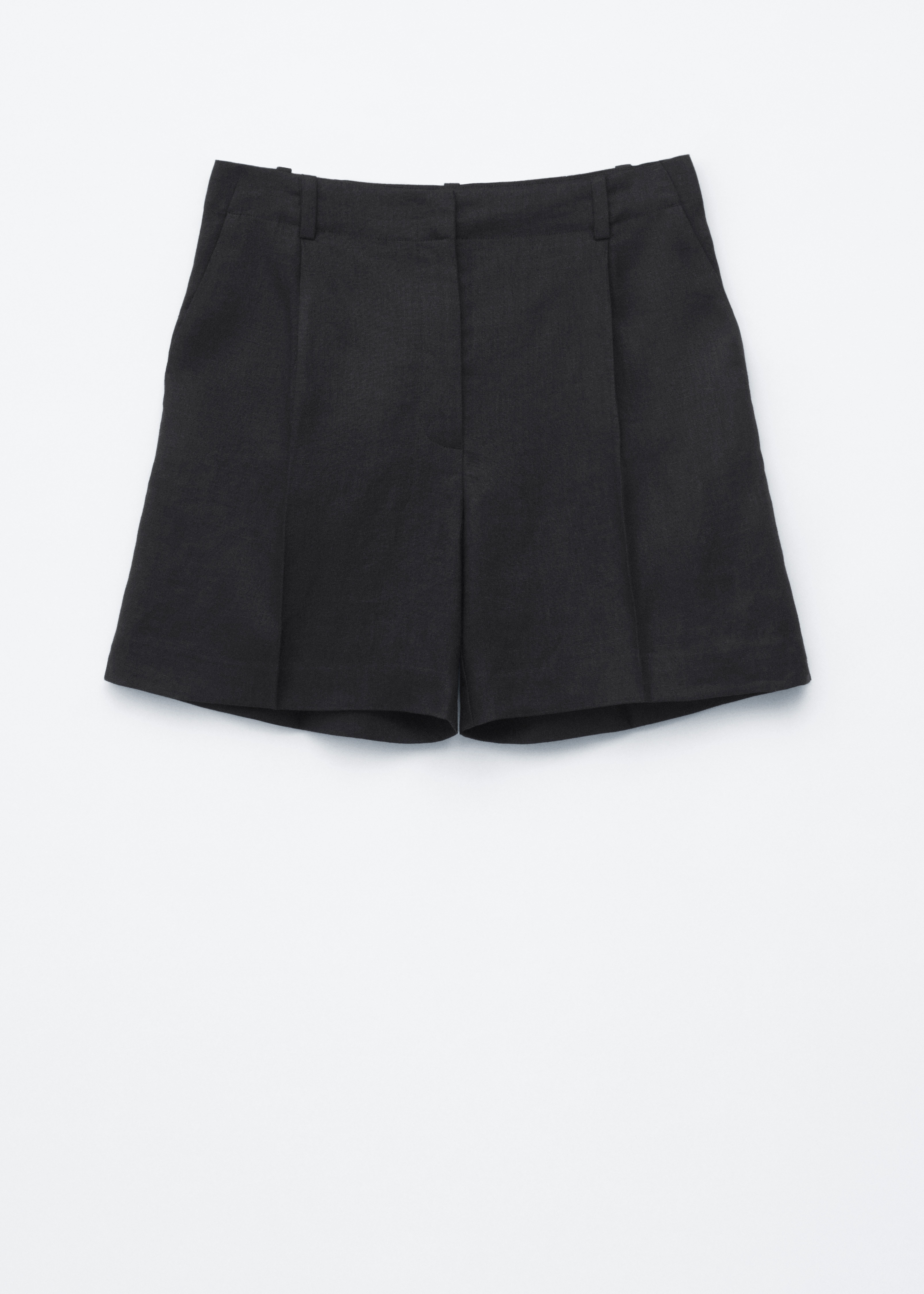 Plisowane lniane szorty