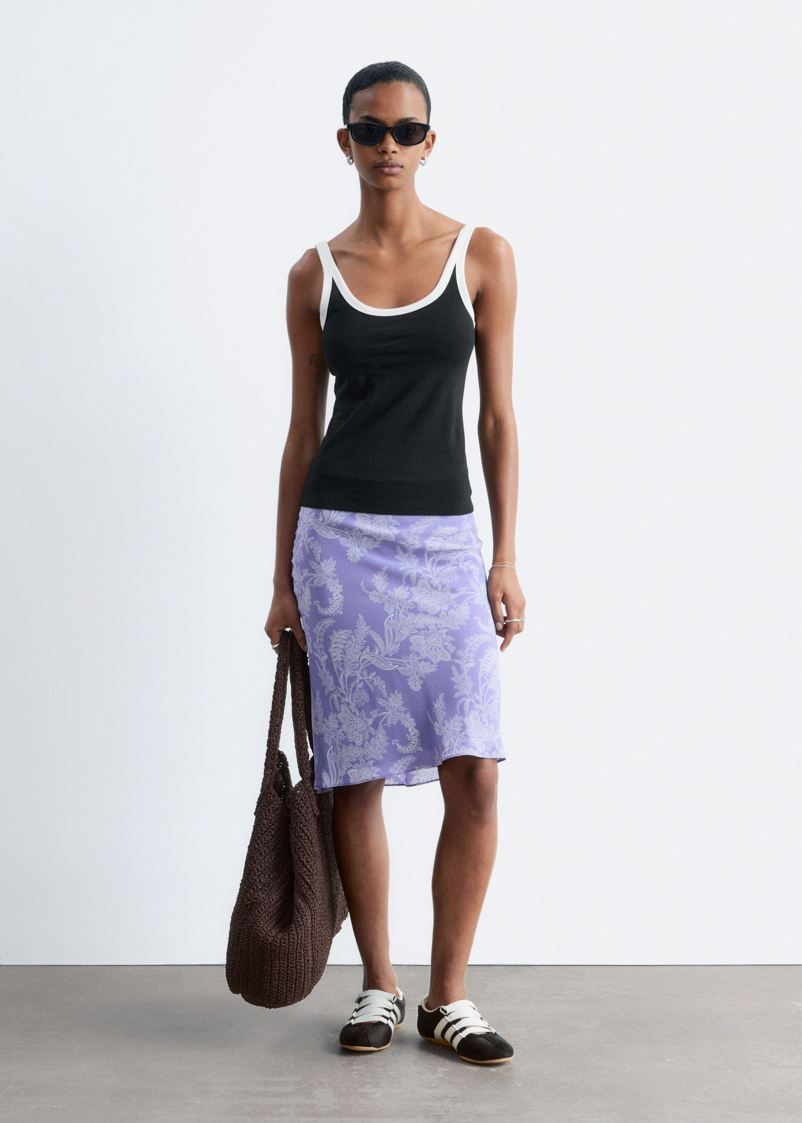 Top z okrągłym dekoltem – Czarny/biały – Lookbook