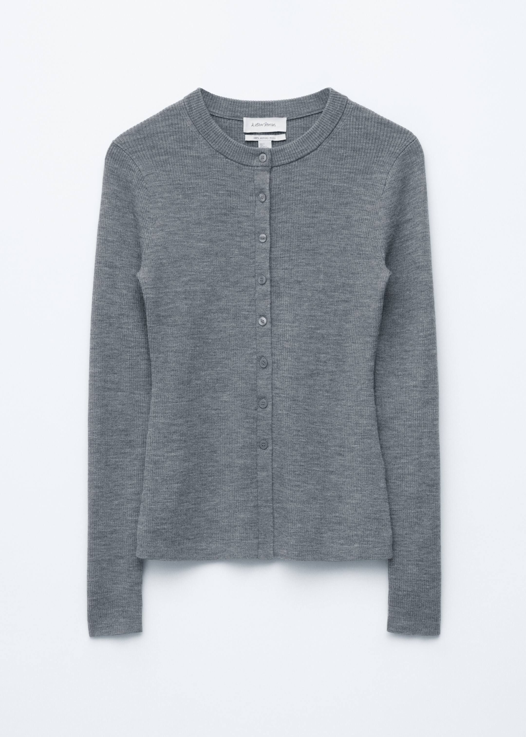 Agrandir l'image: Cardigan en laine mérinos côtelée - Gris chiné - FEMME | H&M FR 7