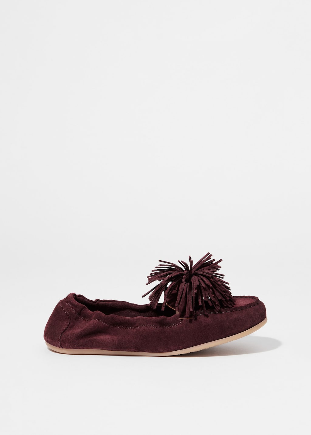 Image of Pompom Suede Loafers