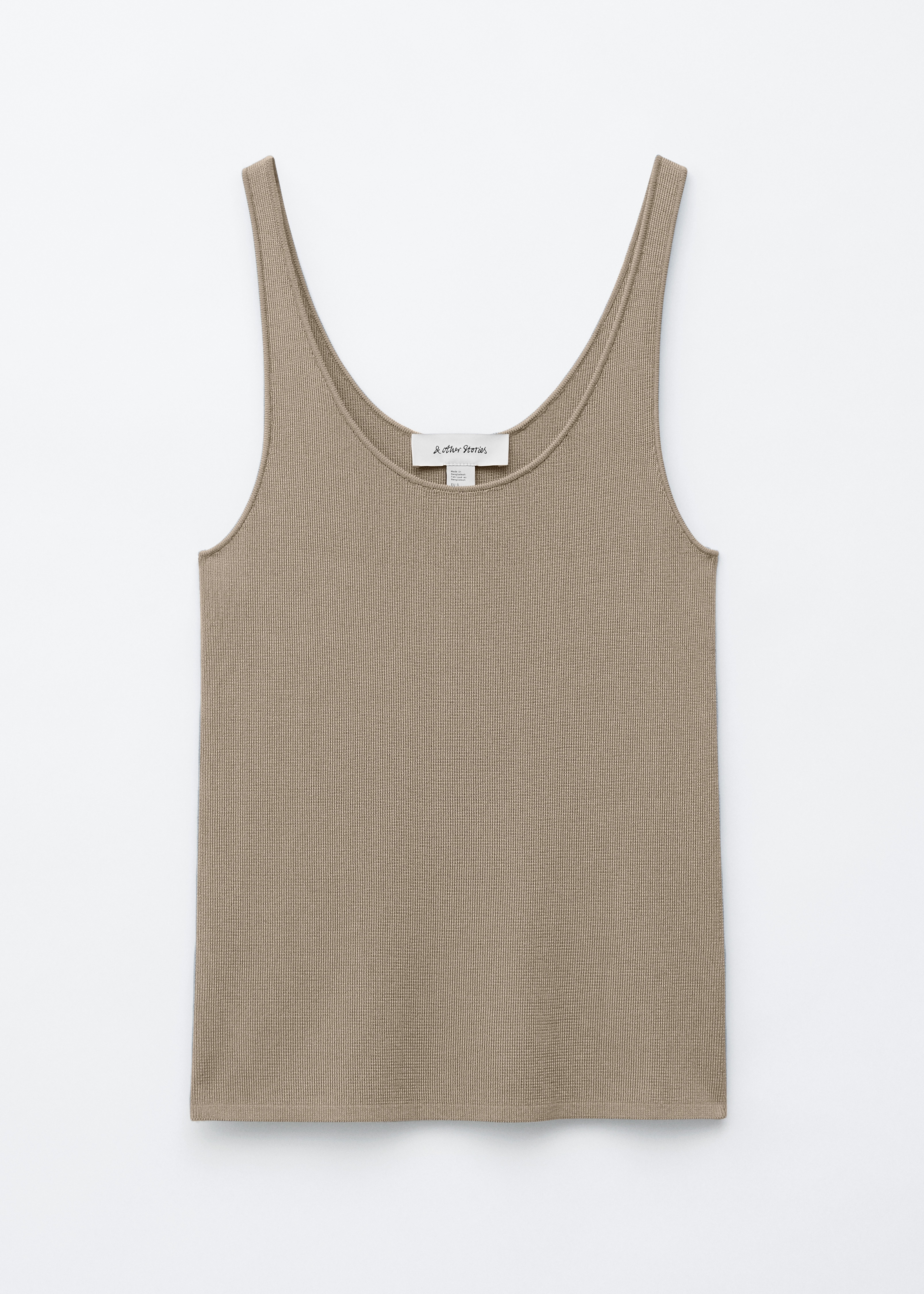 Débardeur en maille à encolure dégagée-Taupe