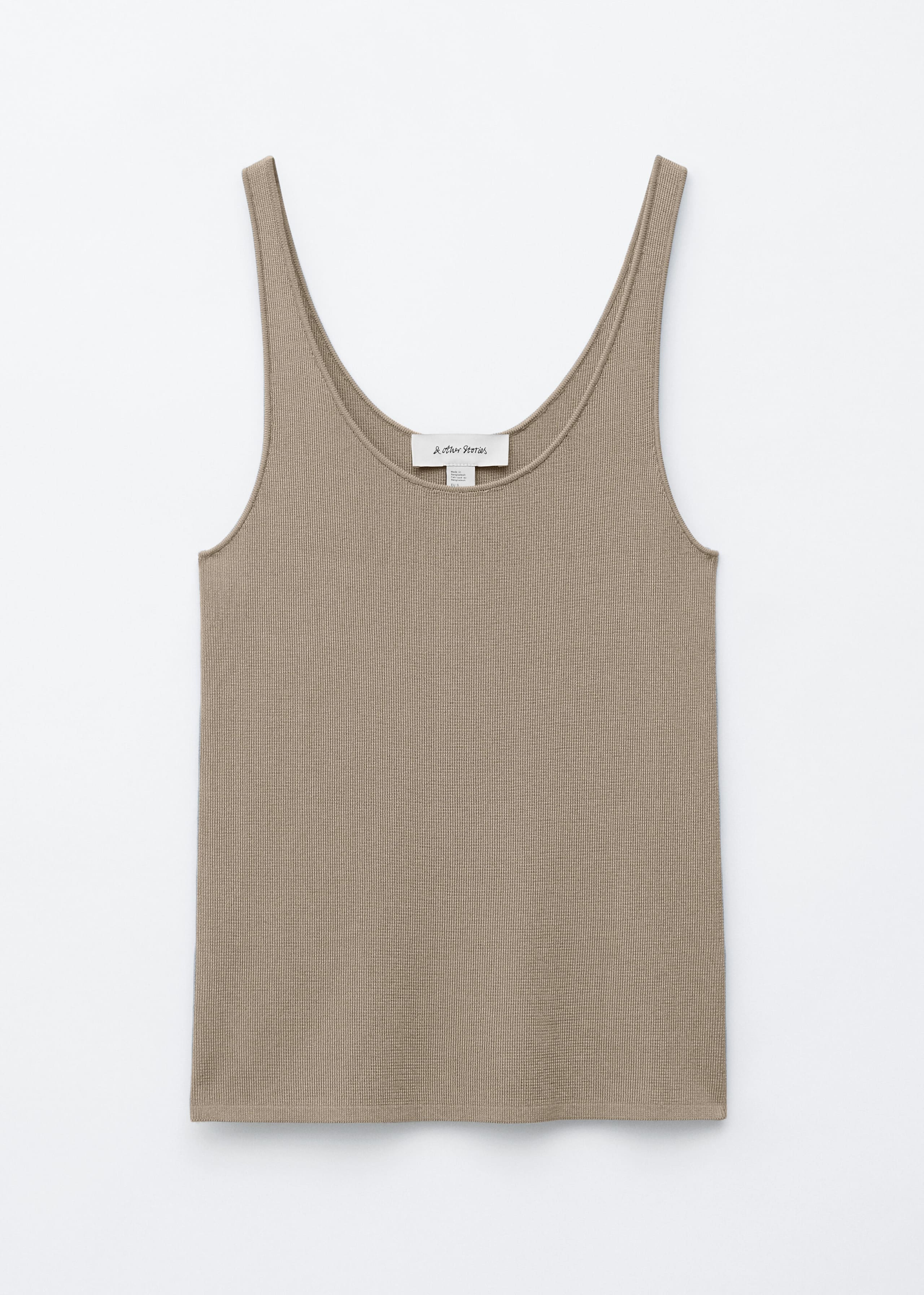 Image of Knitted Scoop-Neck Tank Top